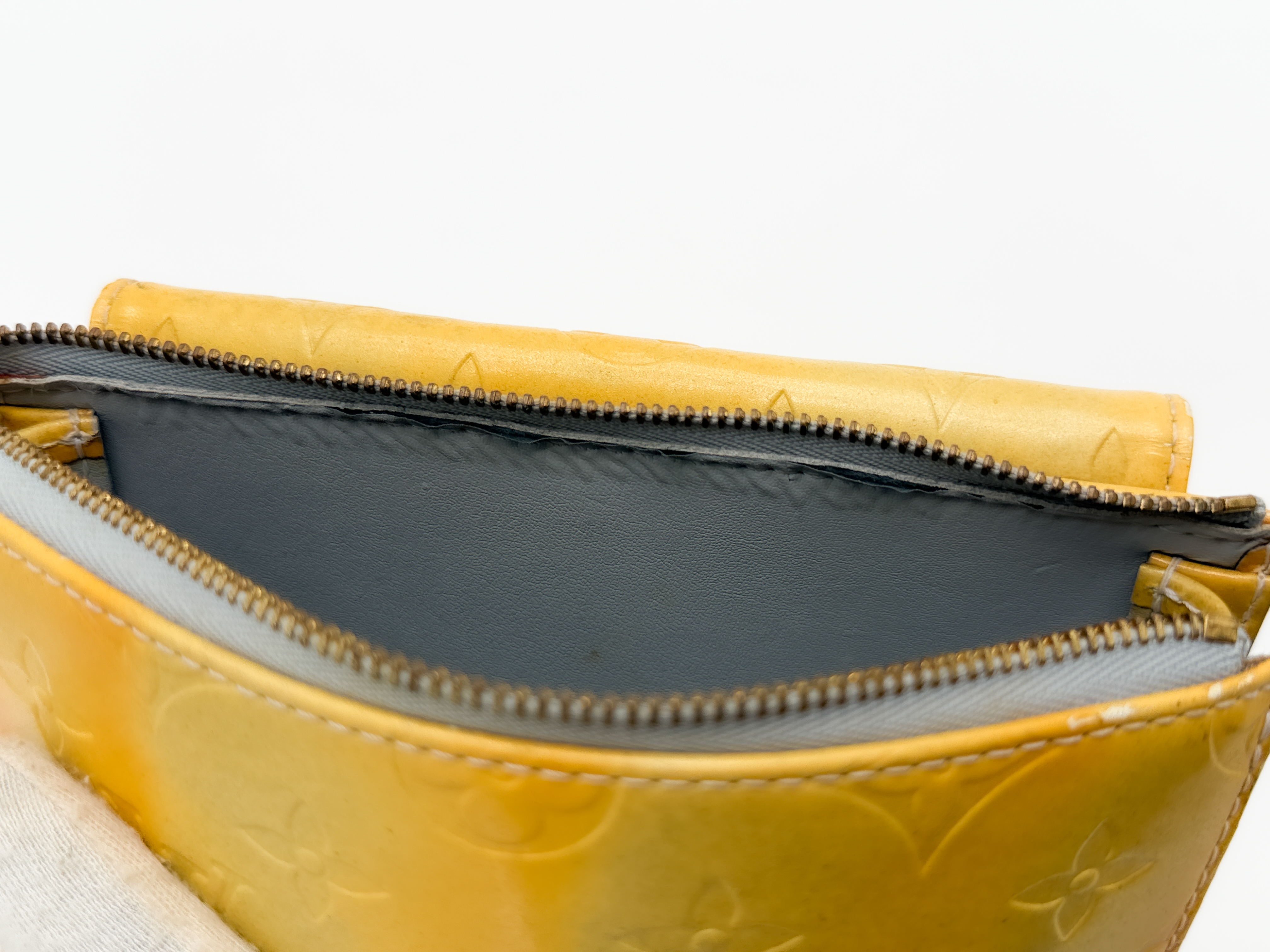 Monogram Vernis M91059 Mott Lime Yellow Shoulder Bag — view 13