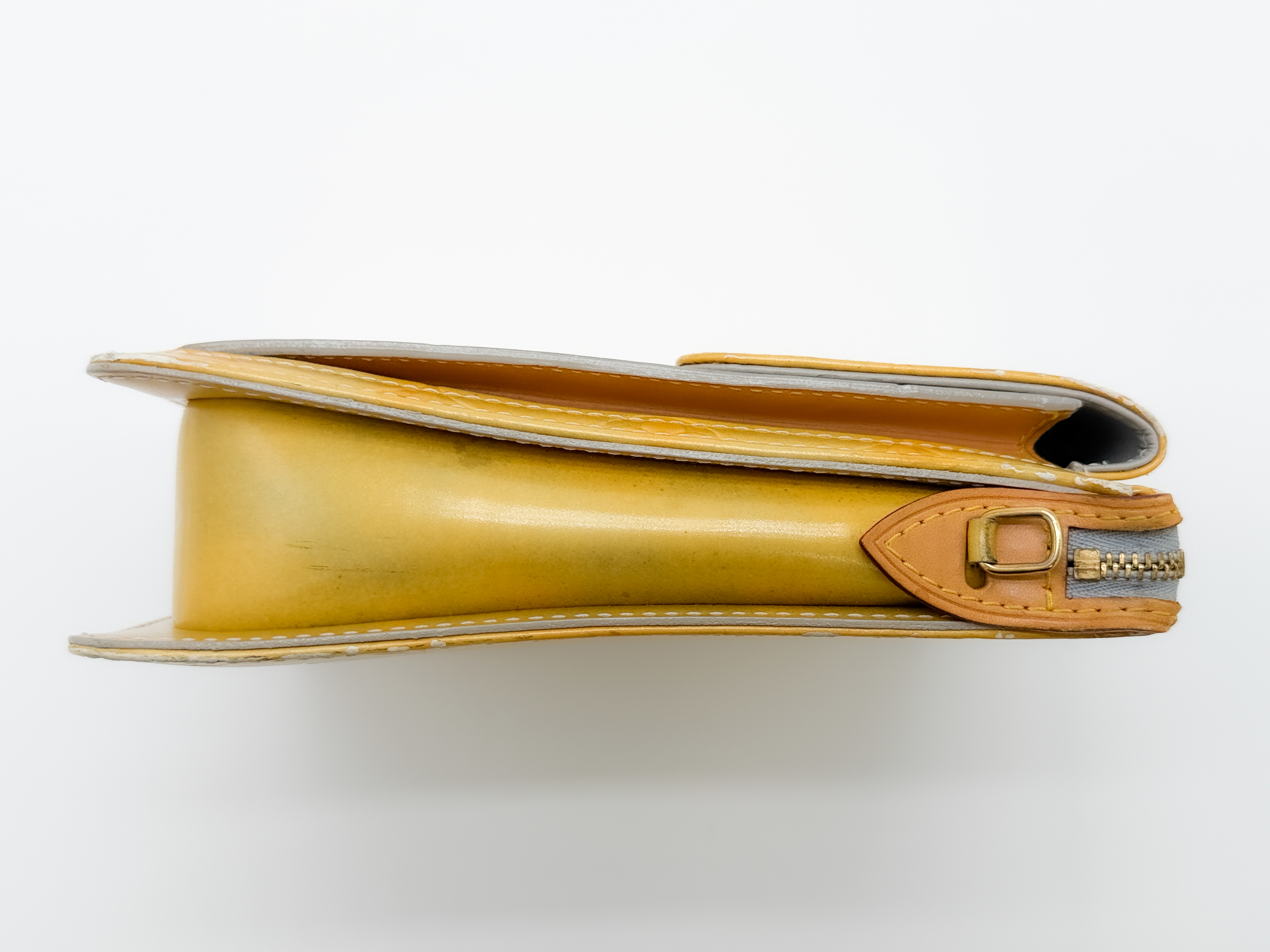 Monogram Vernis M91059 Mott Lime Yellow Shoulder Bag — view 5