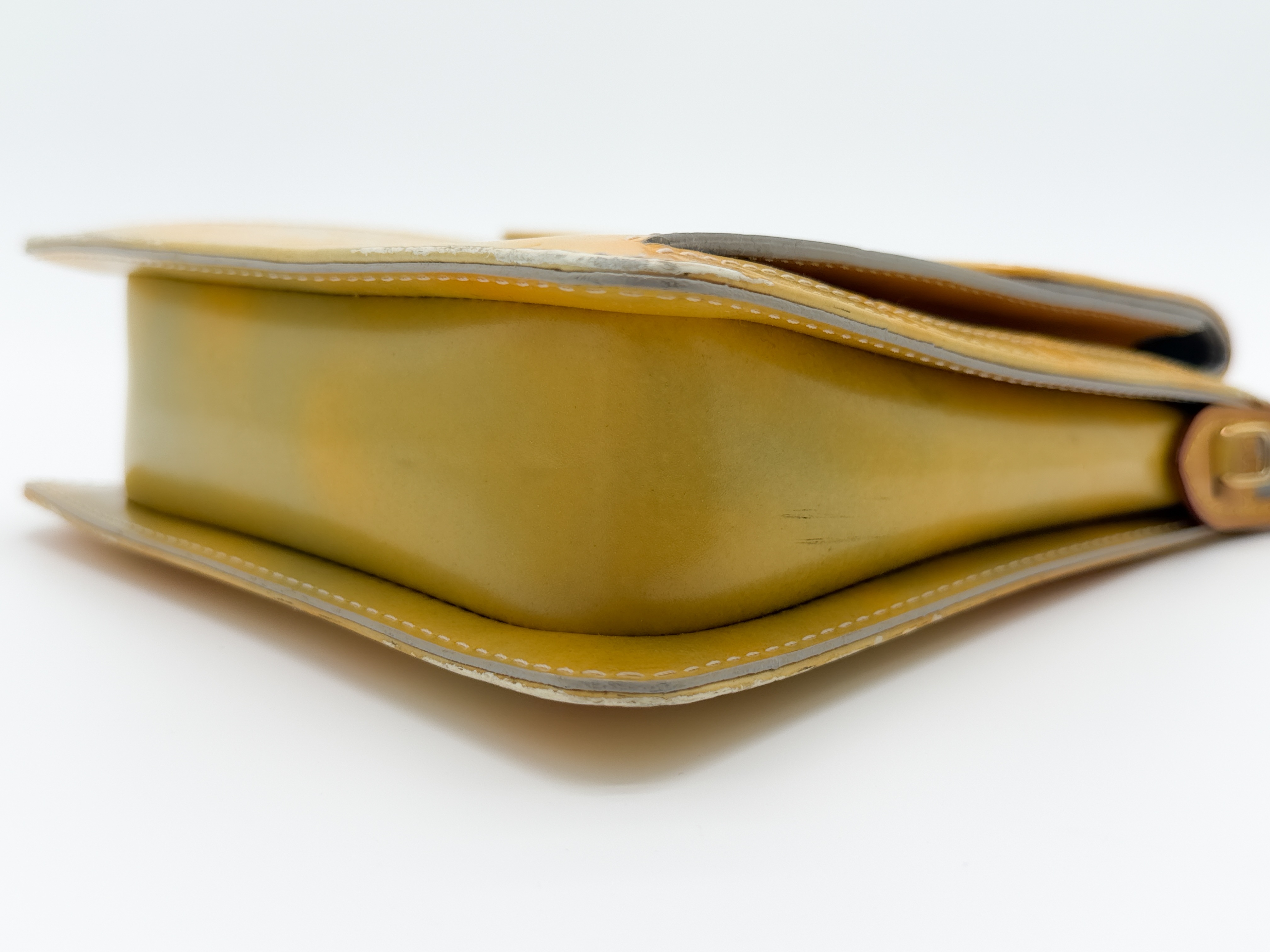Monogram Vernis M91059 Mott Lime Yellow Shoulder Bag — view 6