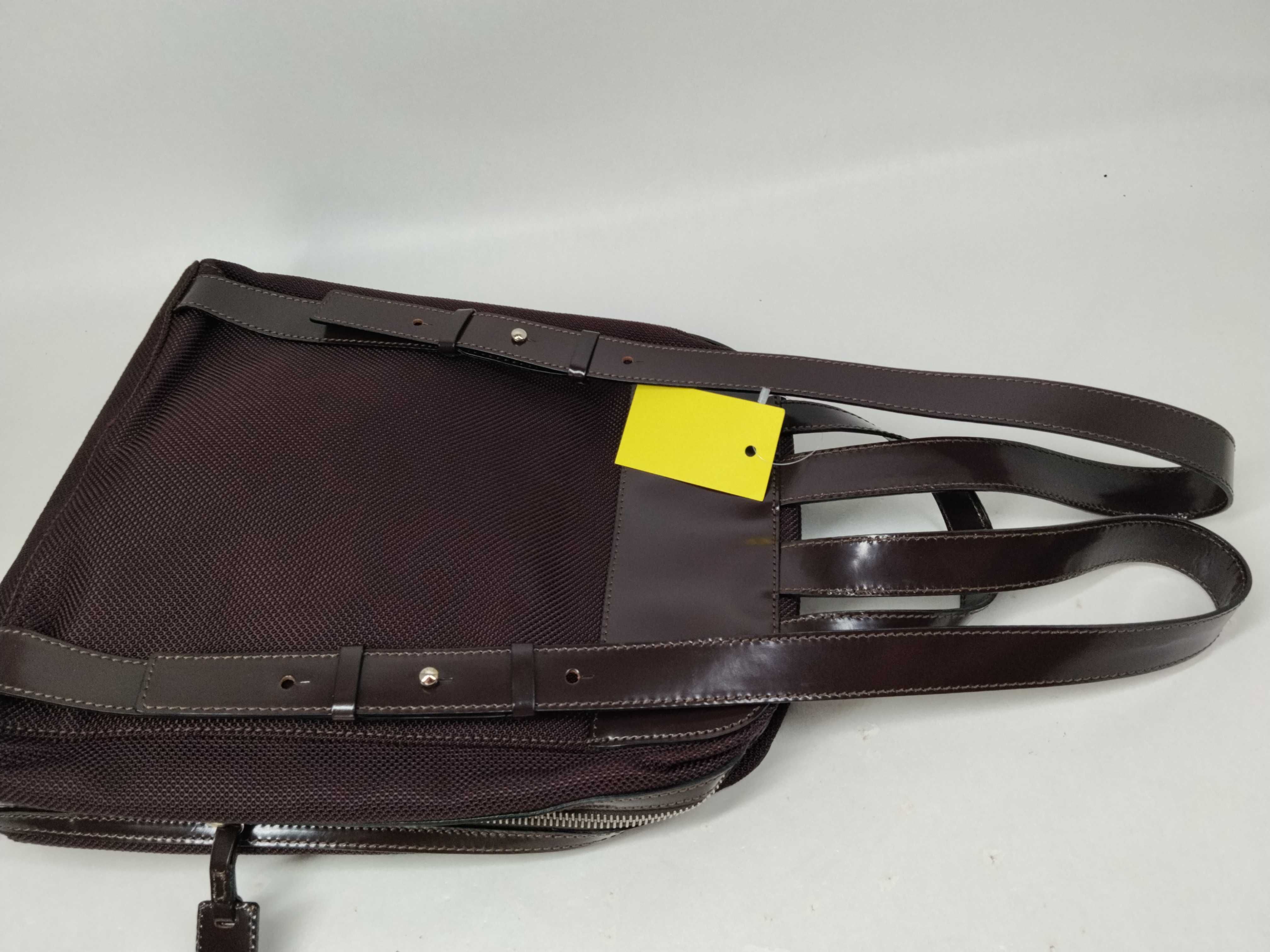 Logo Enamel Leather Backpack Mesh Rucksack — view 4