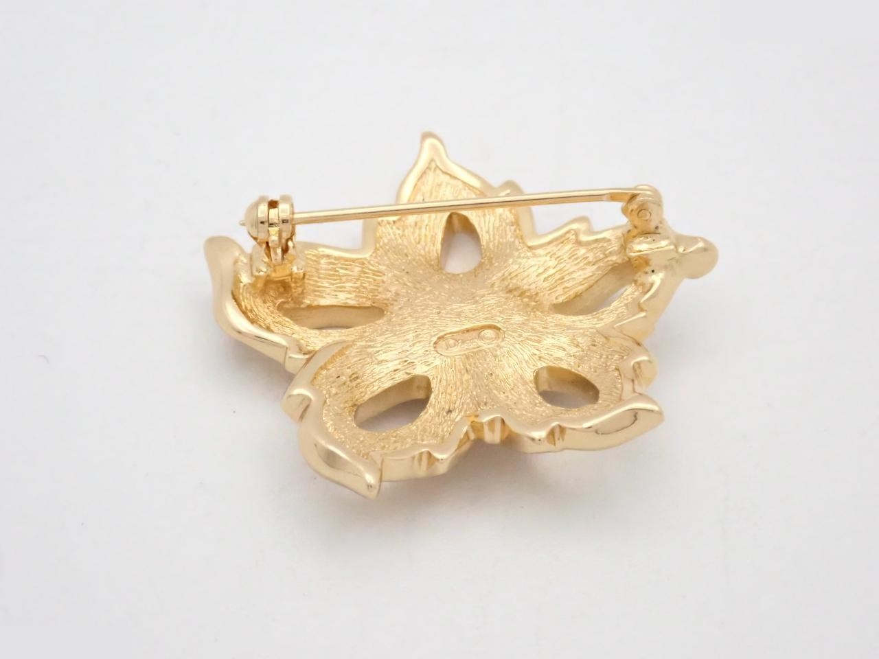Brooch, GP (Gold Plated) with Rhinestones — view 2