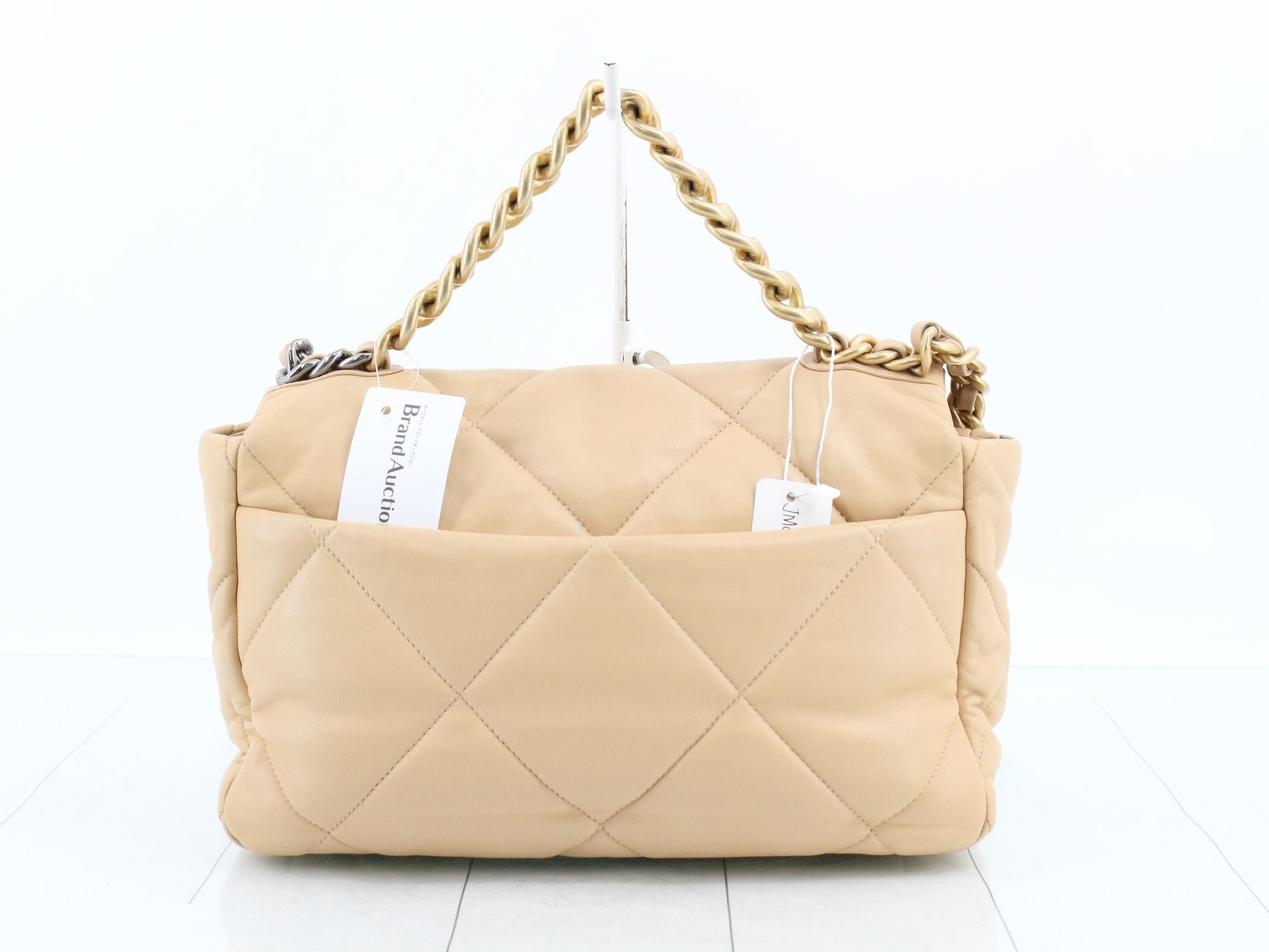 19 2-Way Handbag/Chain Shoulder Bag, Beige — view 2