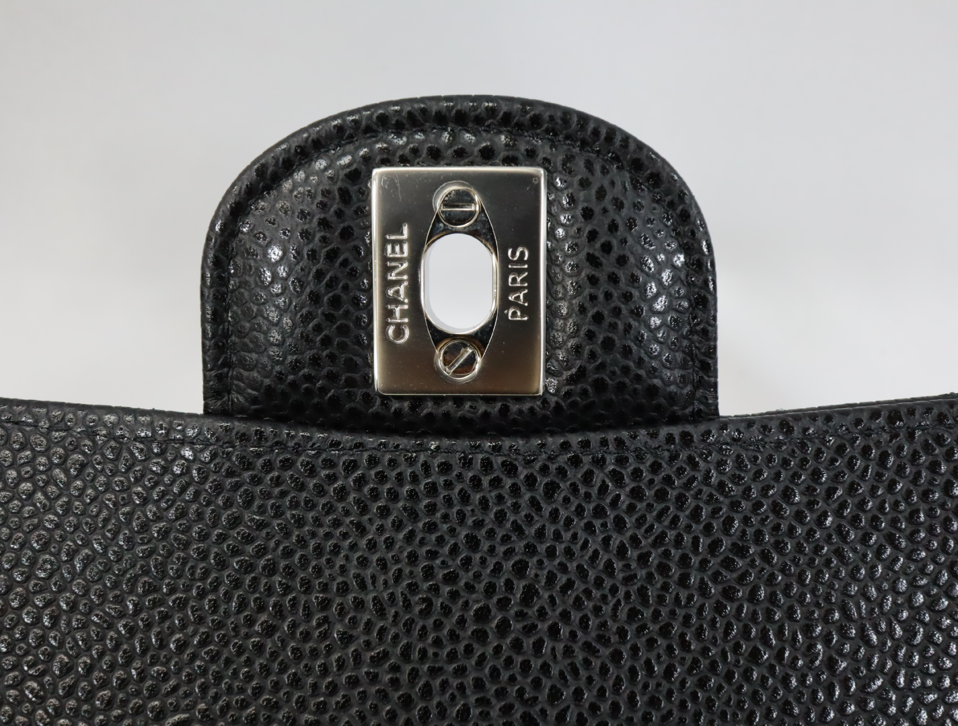 Matelassé 23 Caviar Skin Double Flap Black Serial Number 30s Silver Hardware A01113? Shoulder Bag — view 13