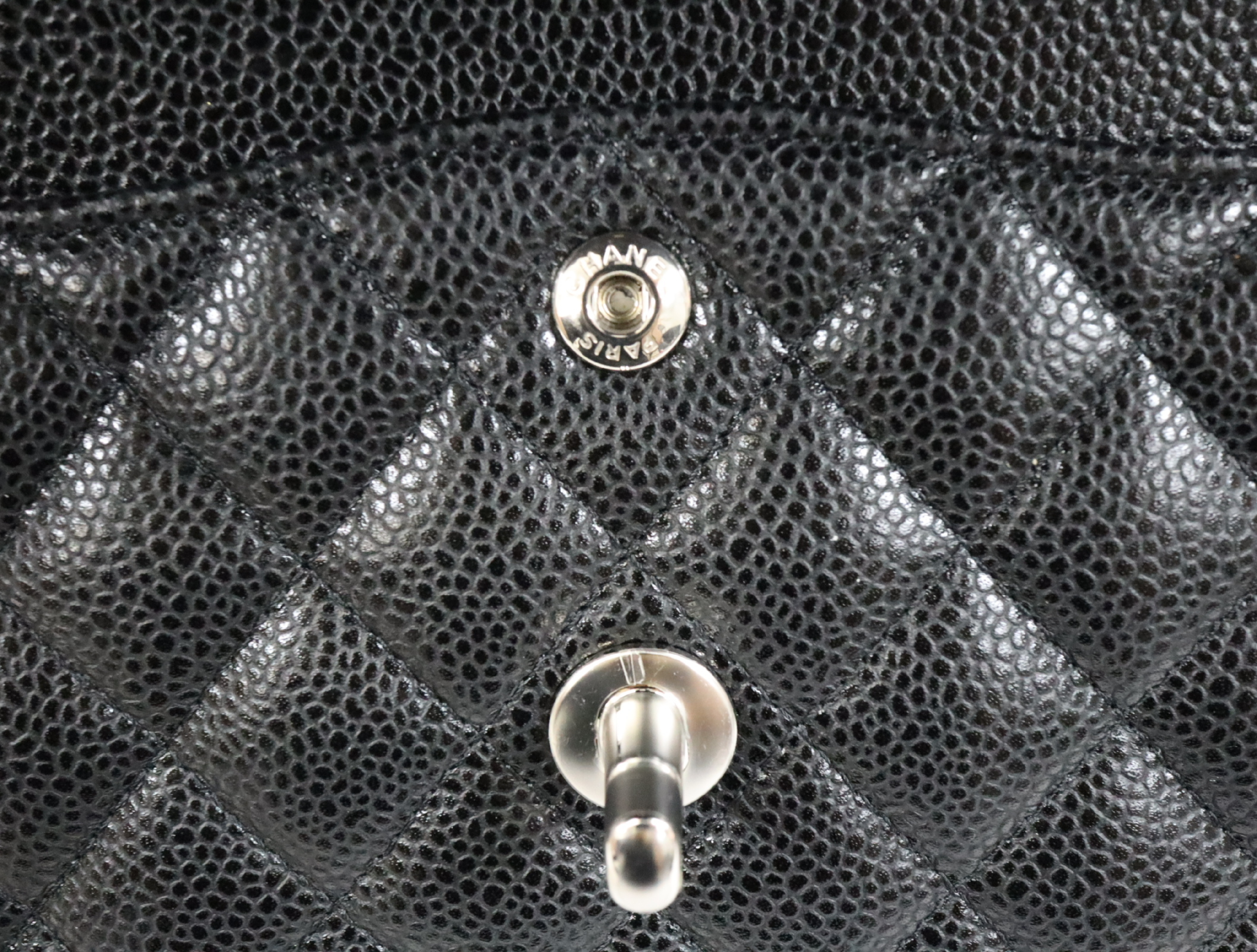 Matelassé 23 Caviar Skin Double Flap Black Serial Number 30s Silver Hardware A01113? Shoulder Bag — view 14