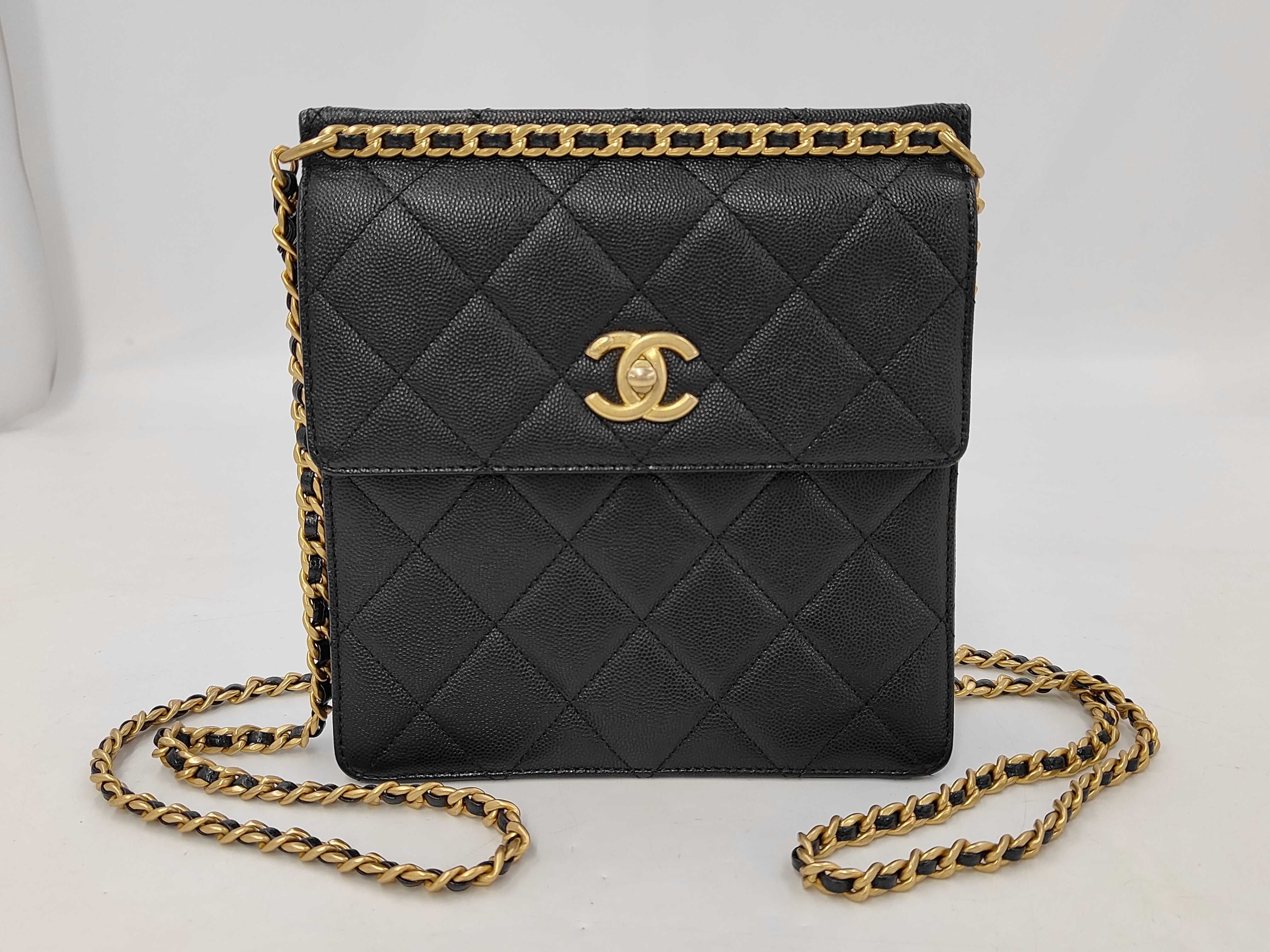 Matelassé Caviar Skin Backpack with Serial Plate, Black Backpack