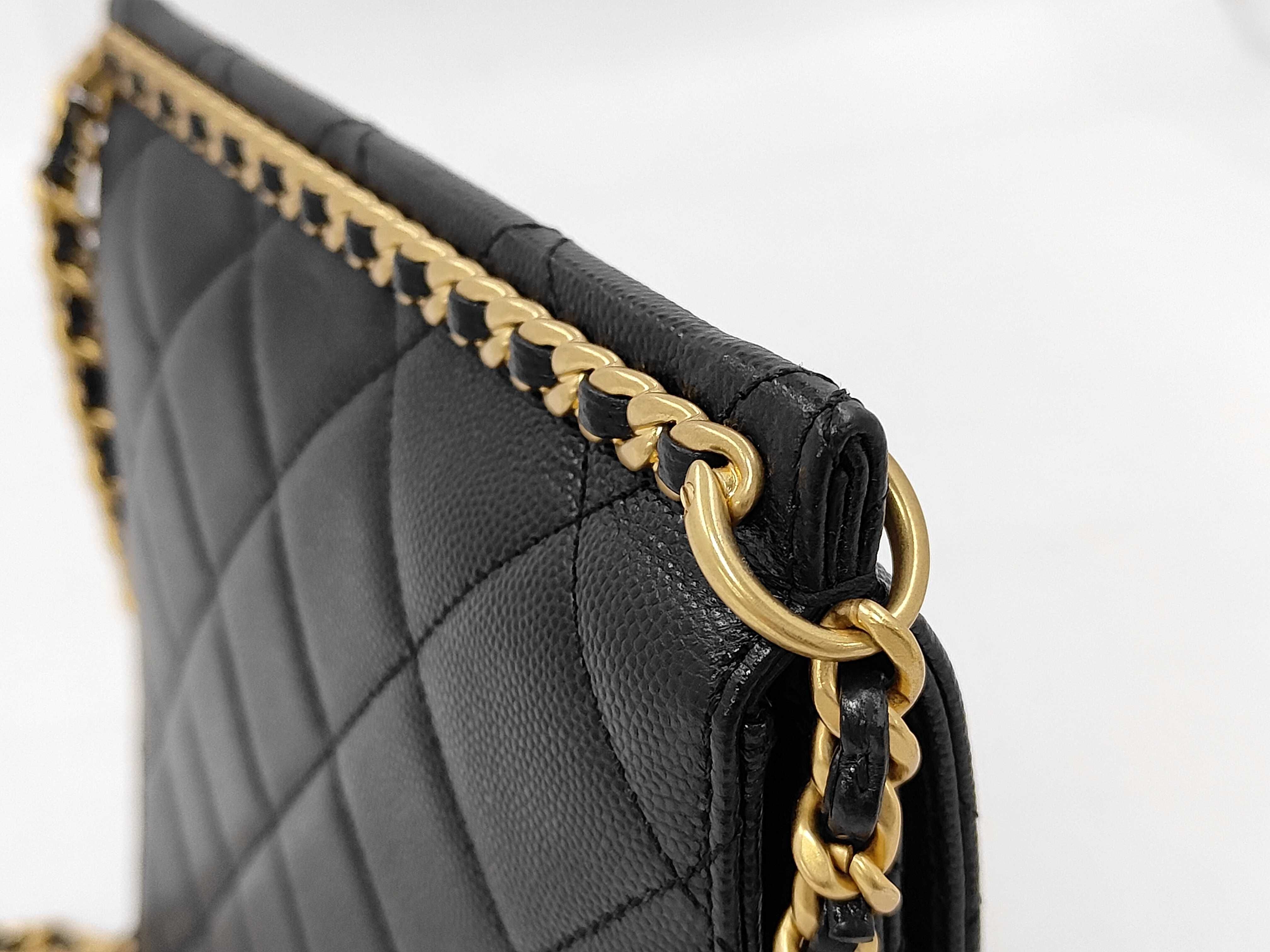 Matelassé Caviar Skin Backpack with Serial Plate, Black Backpack — view 5