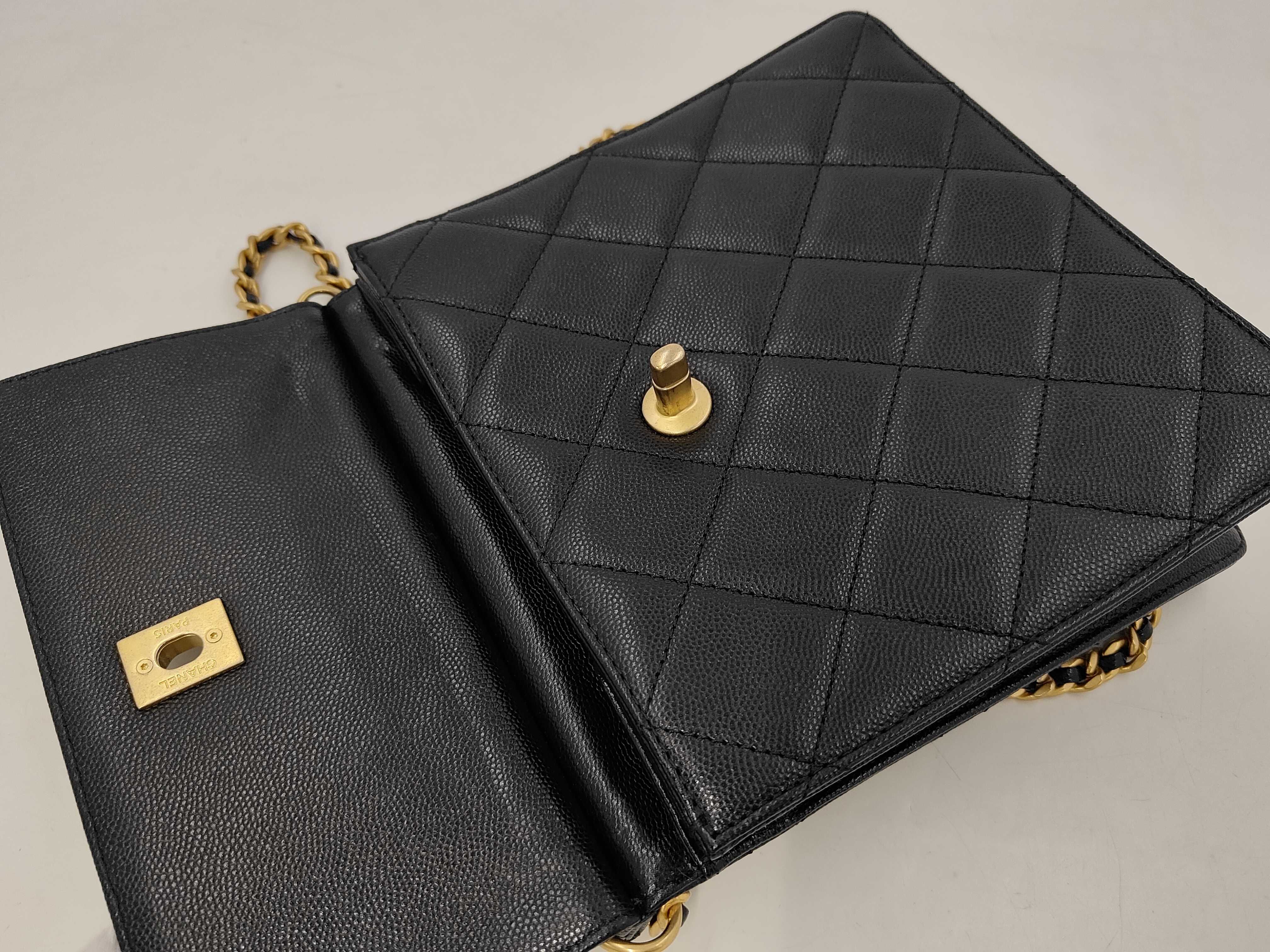 Matelassé Caviar Skin Backpack with Serial Plate, Black Backpack — view 8