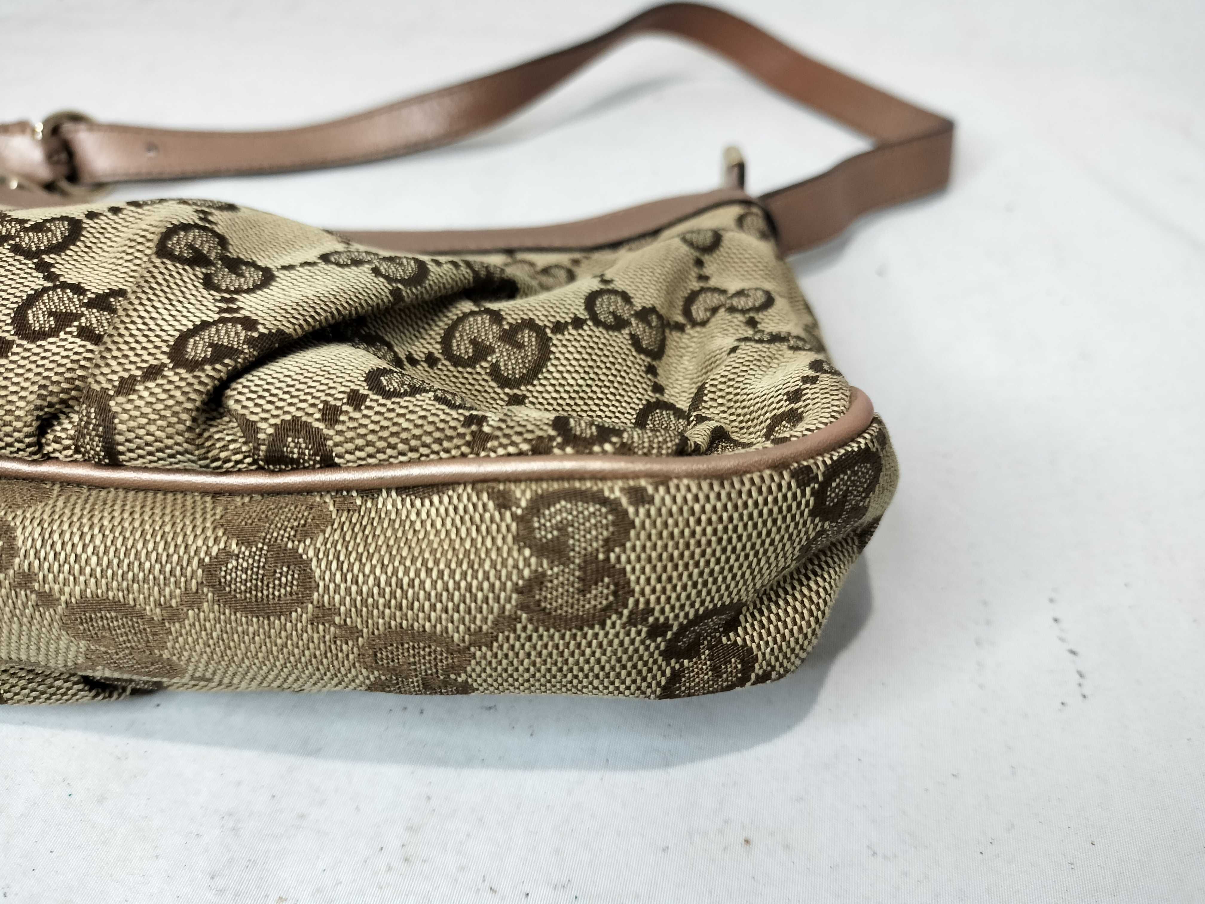 Pink Canvas GG Monogram Heart Zipper Pull Shoulder Bag No. 2 Handbag — view 6