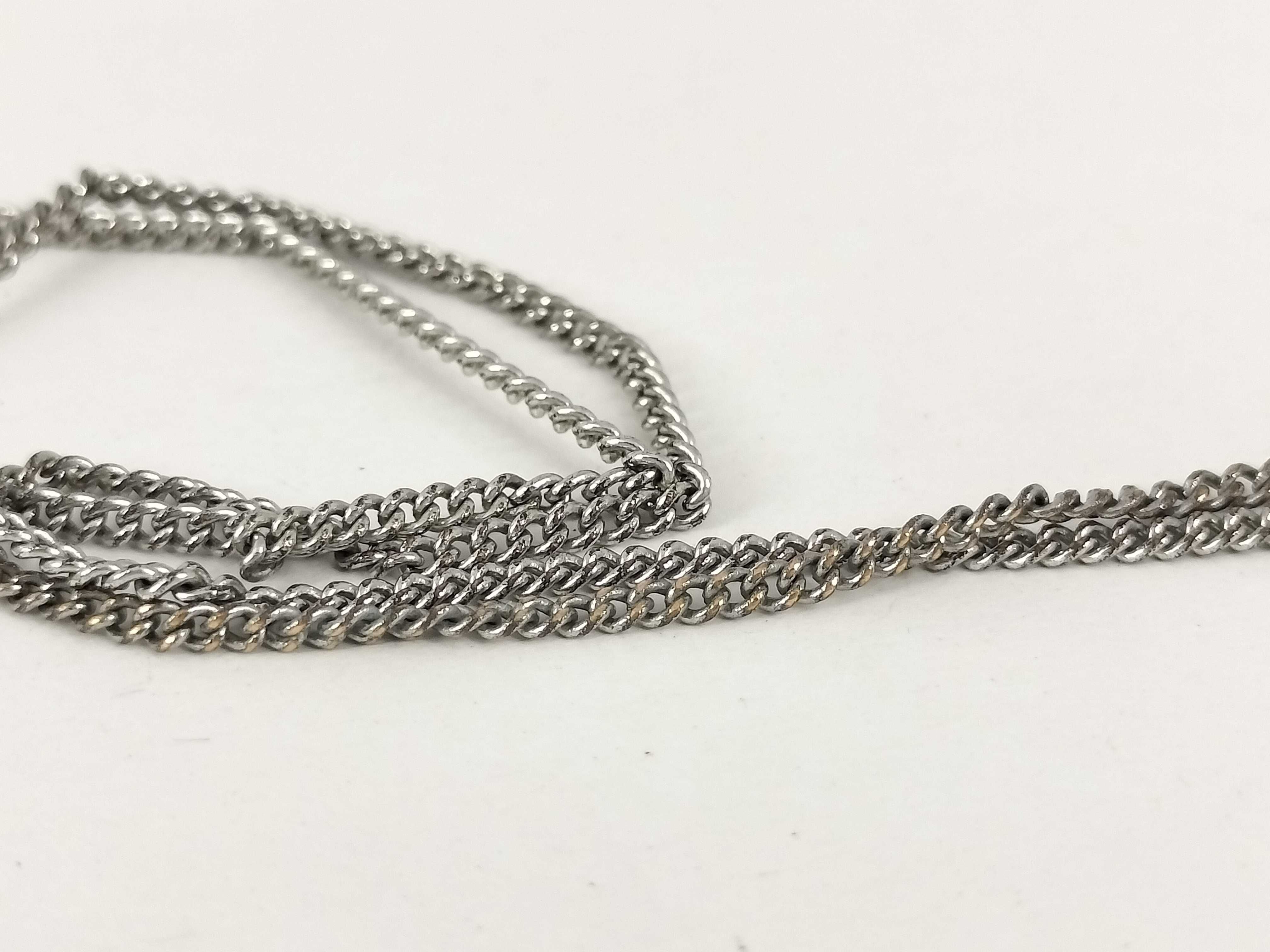 CD logo rhinestone silver necklace — view 8