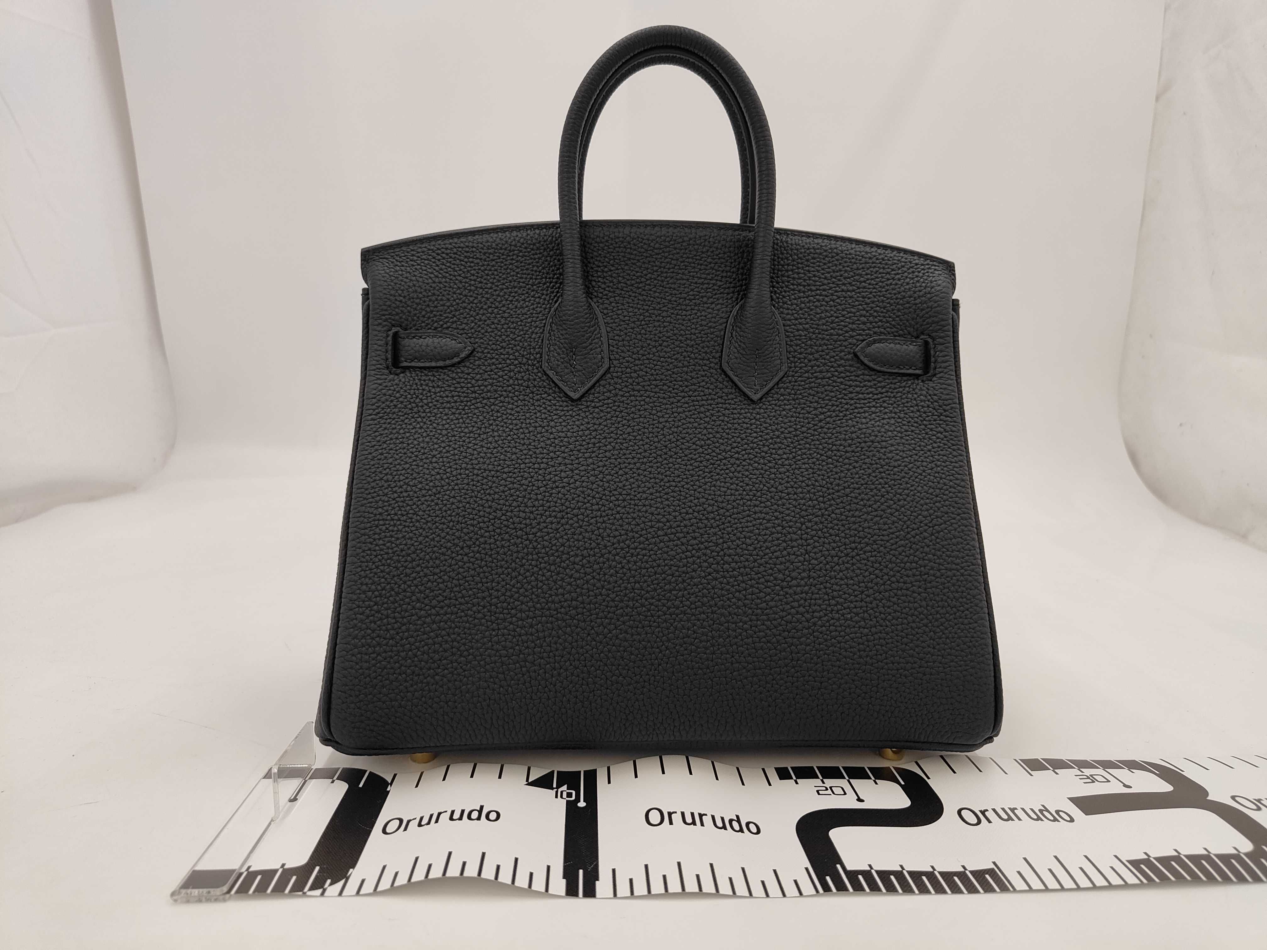 Birkin 25 Black Togo Leather, Gold Hardware, G Stamp Handbag — view 2