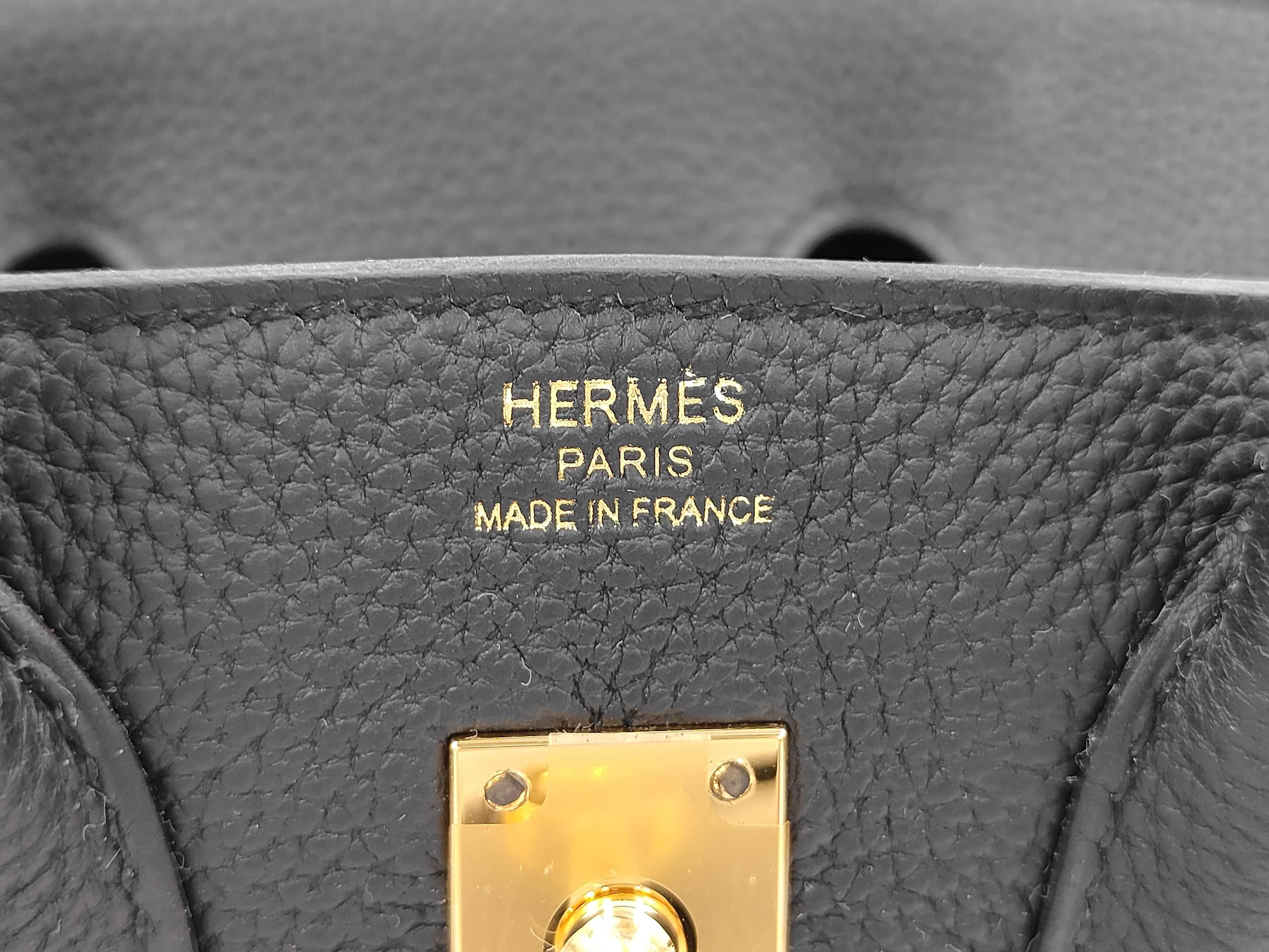 Birkin 25 Black Togo Leather, Gold Hardware, G Stamp Handbag — view 8