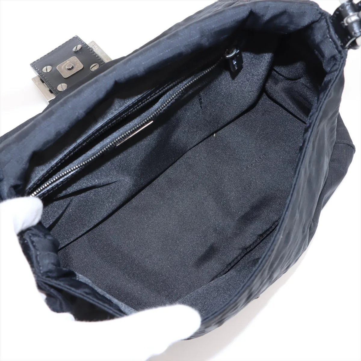 Zucca Mamma Bucket Canvas x Leather Shoulder Bag Black 8BR001 — view 7