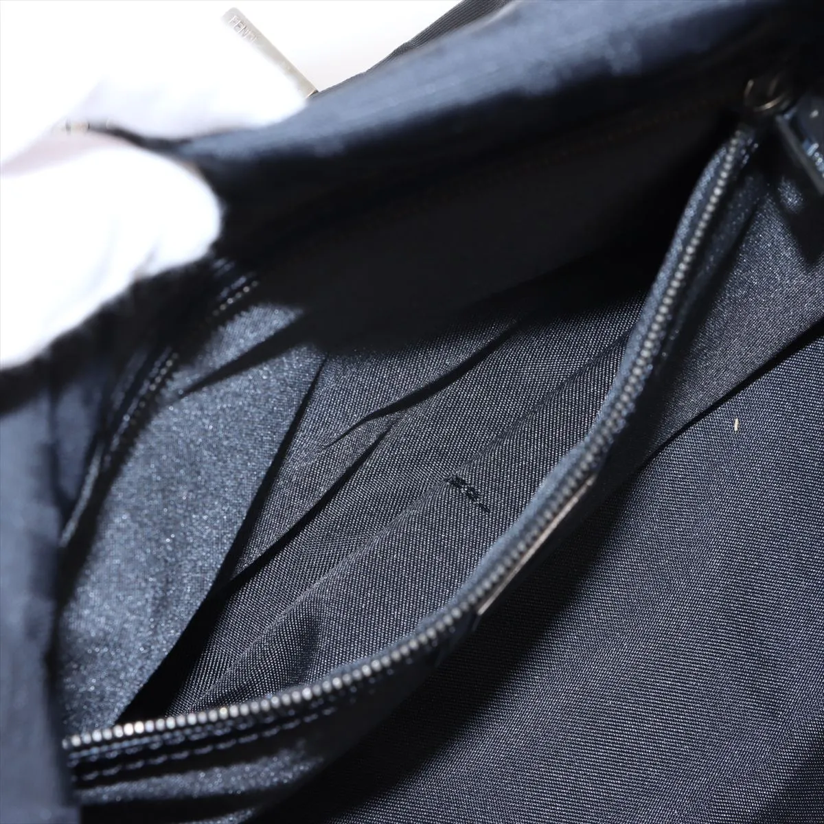 Zucca Mamma Bucket Canvas x Leather Shoulder Bag Black 8BR001 — view 8