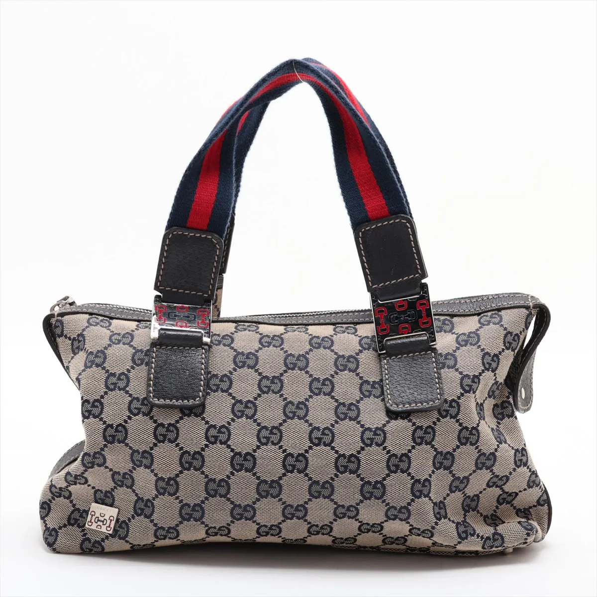 GG Canvas x Leather Handbag Beige 145759