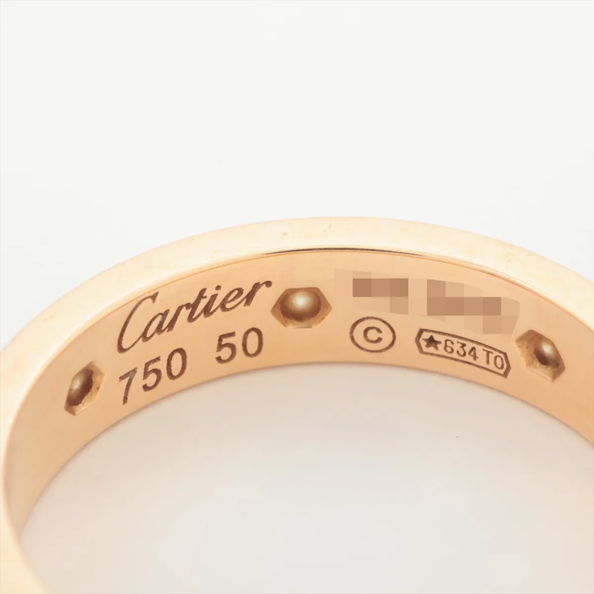 Mini Love Full Diamond Ring, 750 (PG), 4.1g, 50 WZ9466, dents, rounded edges. — view 3