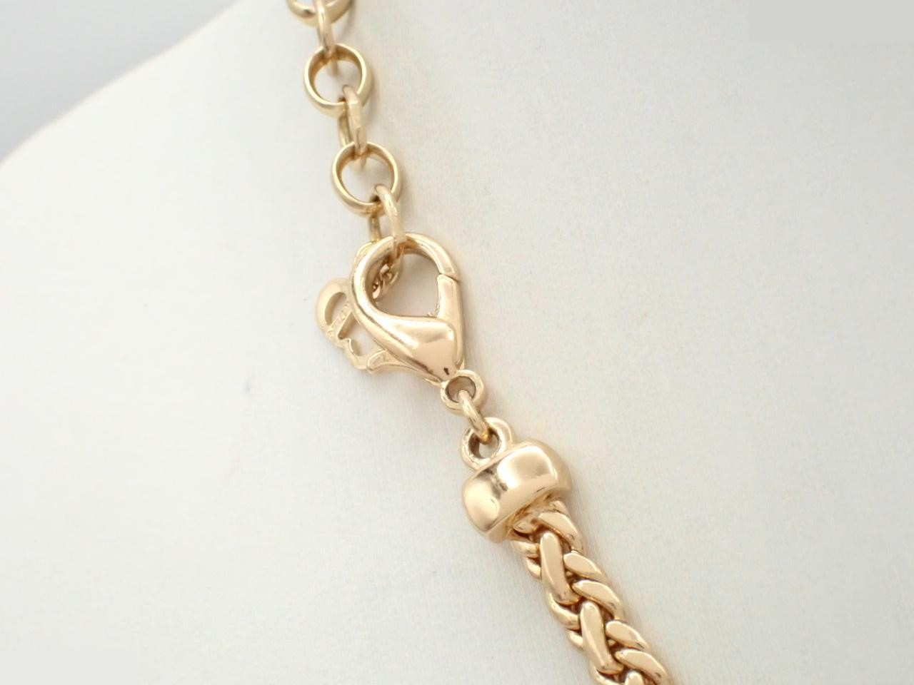 Other lines, heart design, precious metal necklace/pendant, chain approximately 42cm. — view 2