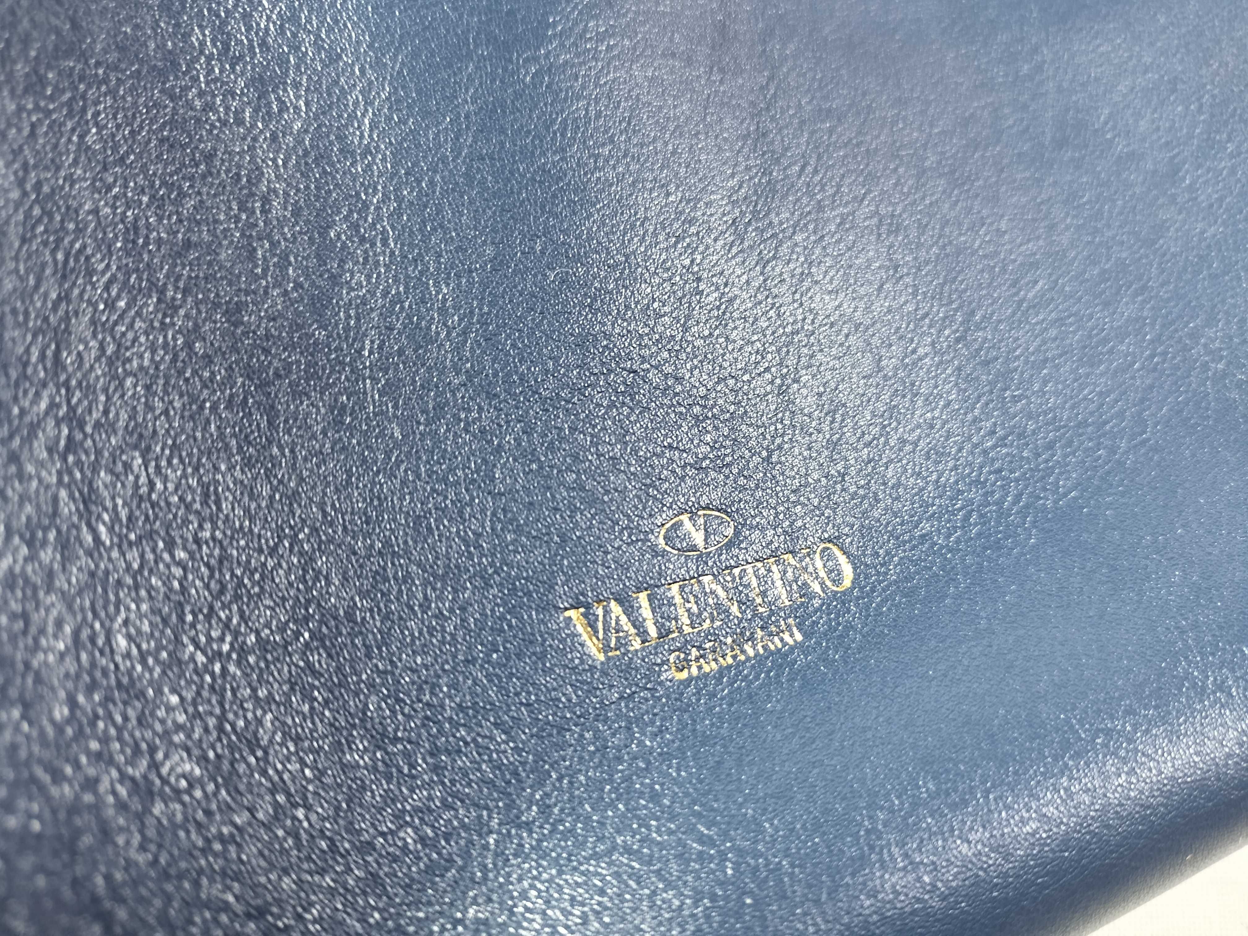 Rockstud 2-Way Handbag, Blue Leather Strap Handbag — view 13