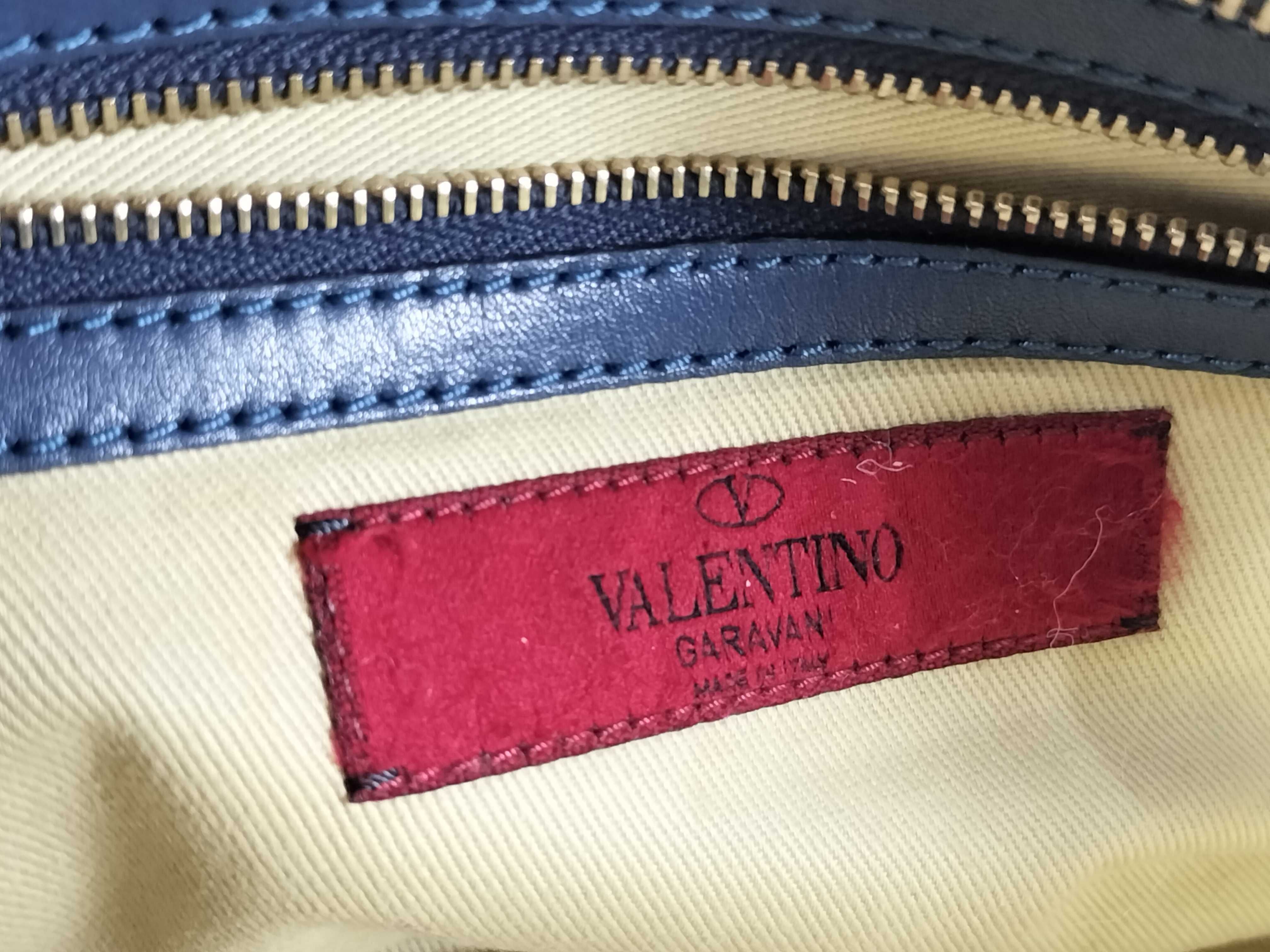 Rockstud 2-Way Handbag, Blue Leather Strap Handbag — view 10