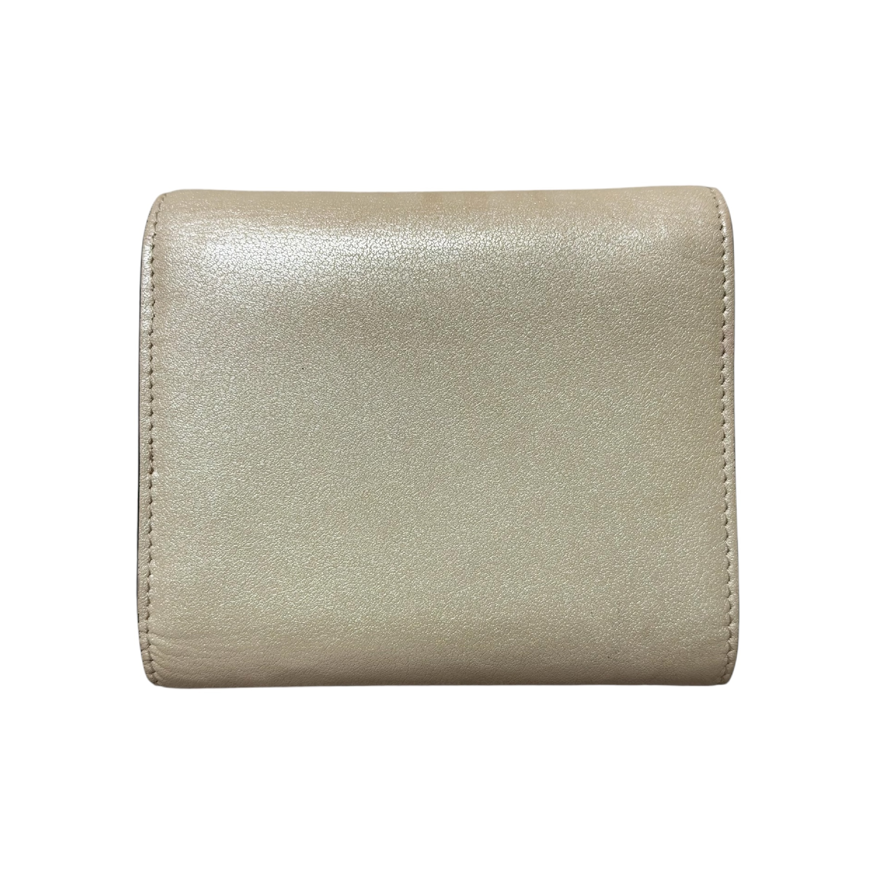 trifold wallet in pearl white — view 3