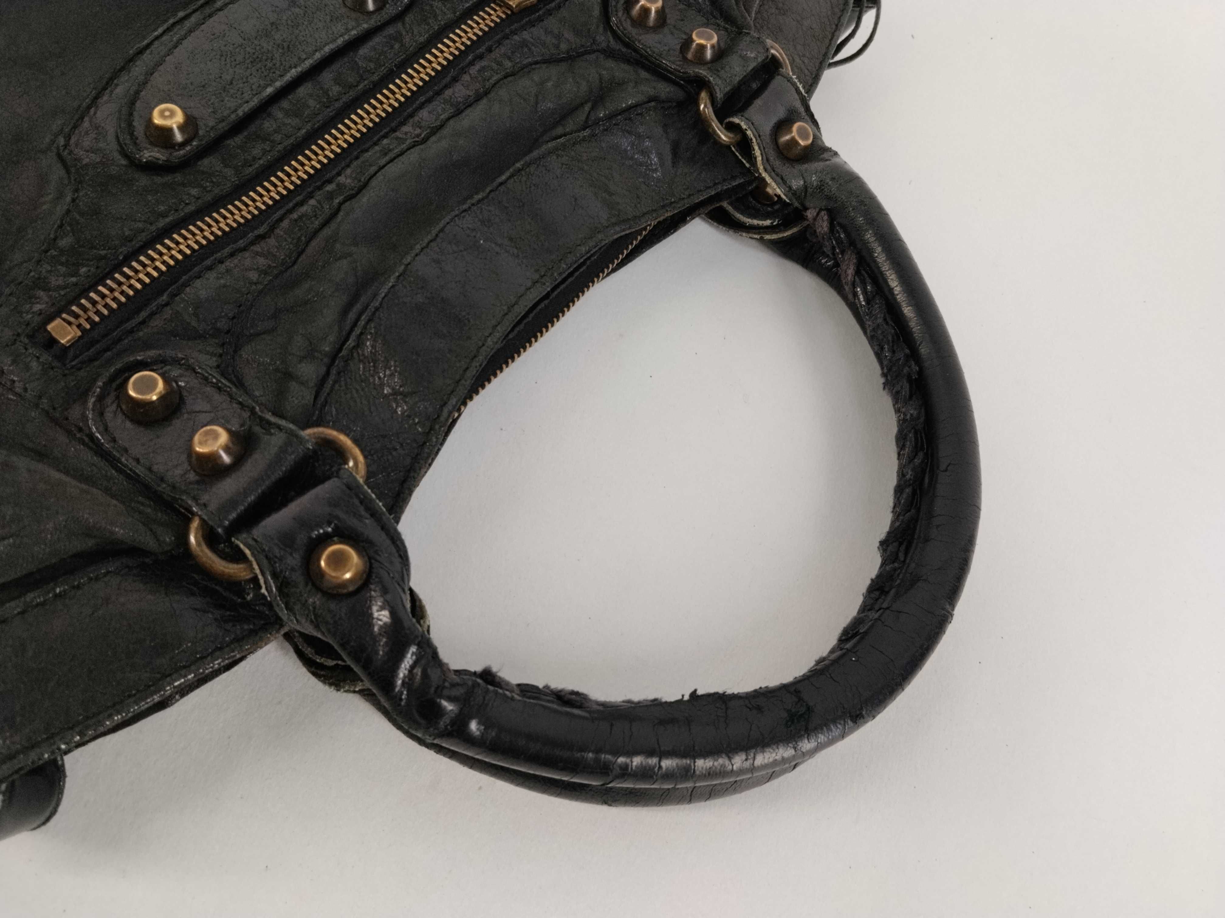The First - Balenciaga The First 2-Way Bag with Shoulder Strap - Black Handbag — view 3
