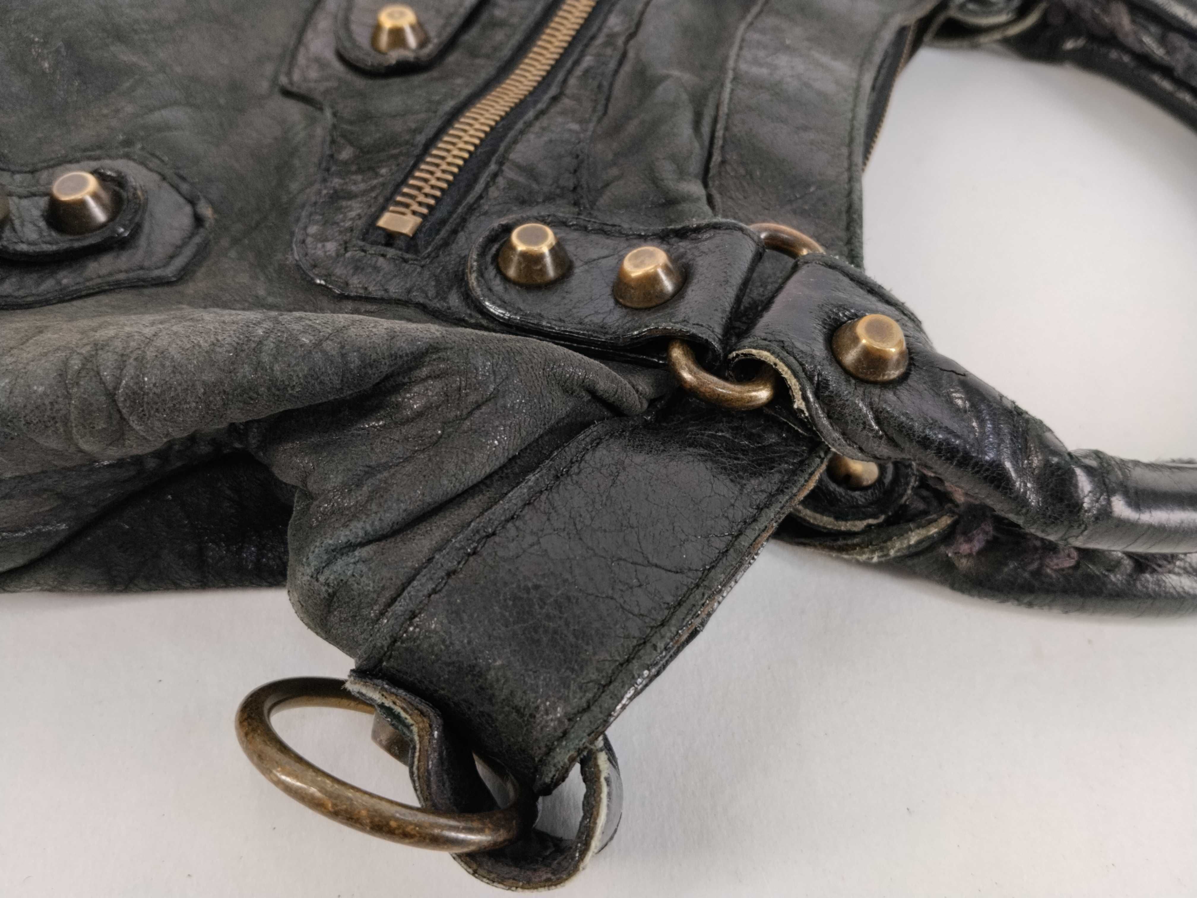 The First - Balenciaga The First 2-Way Bag with Shoulder Strap - Black Handbag — view 5