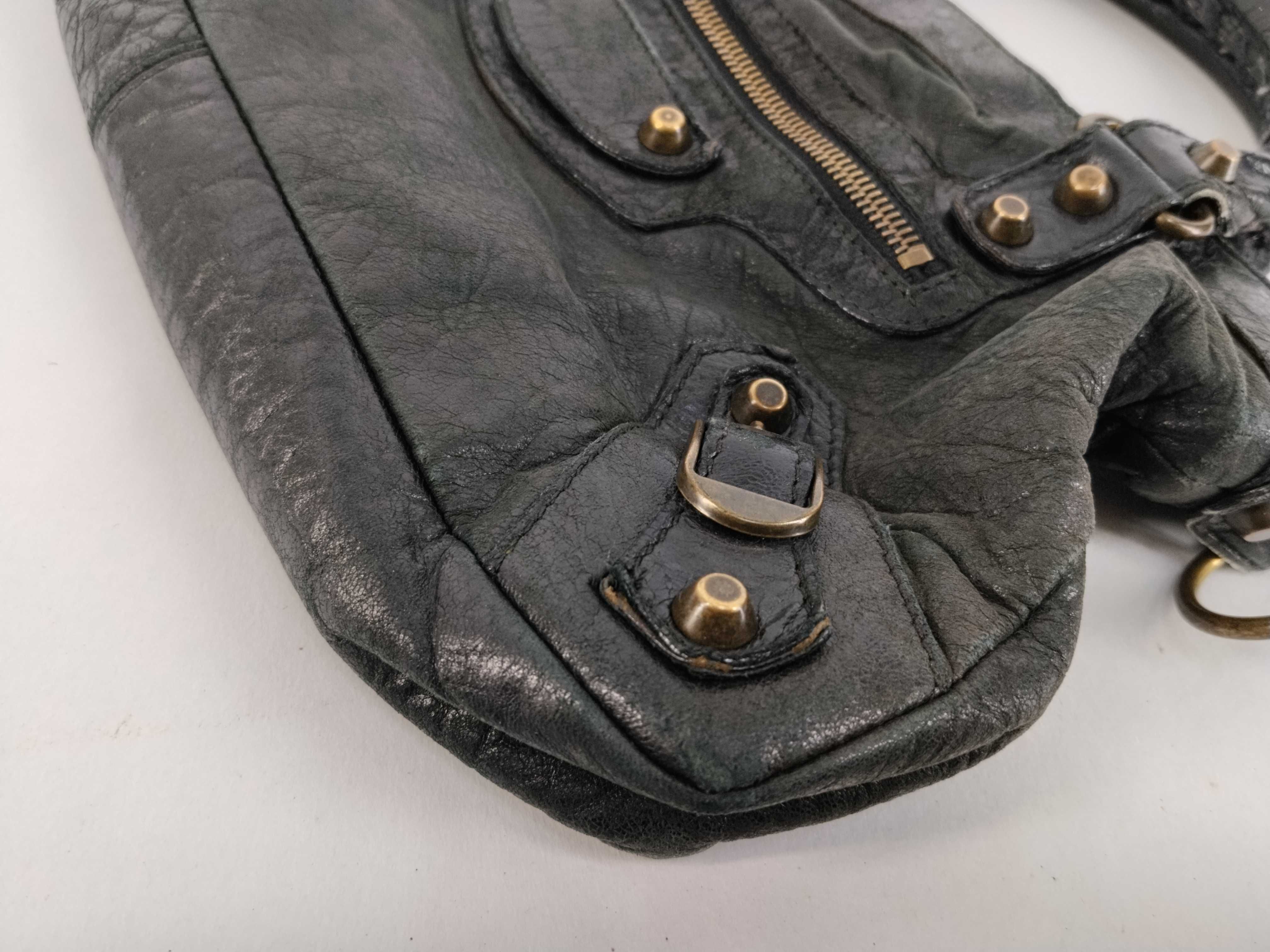 The First - Balenciaga The First 2-Way Bag with Shoulder Strap - Black Handbag — view 6