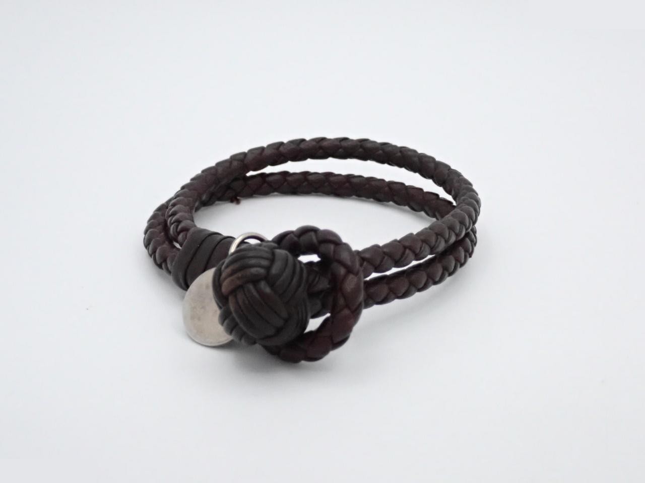 Intrecciato (small items) bracelet/bangle (leather/fabric) - Wrist circumference approximately 19.5 cm — view 2