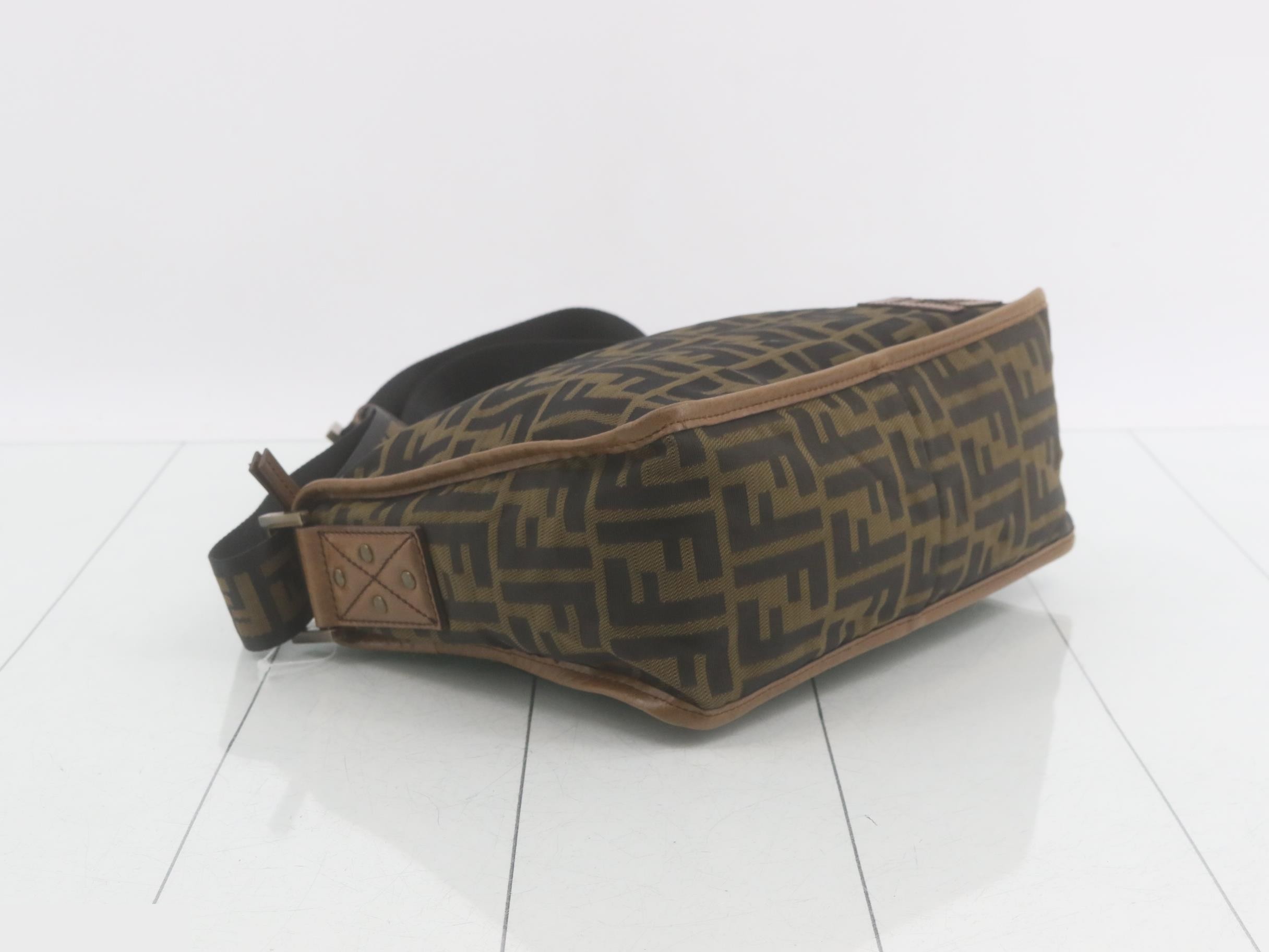 Shoulder Bag, Nylon Canvas, Brown, Zucca, Fendi — view 5