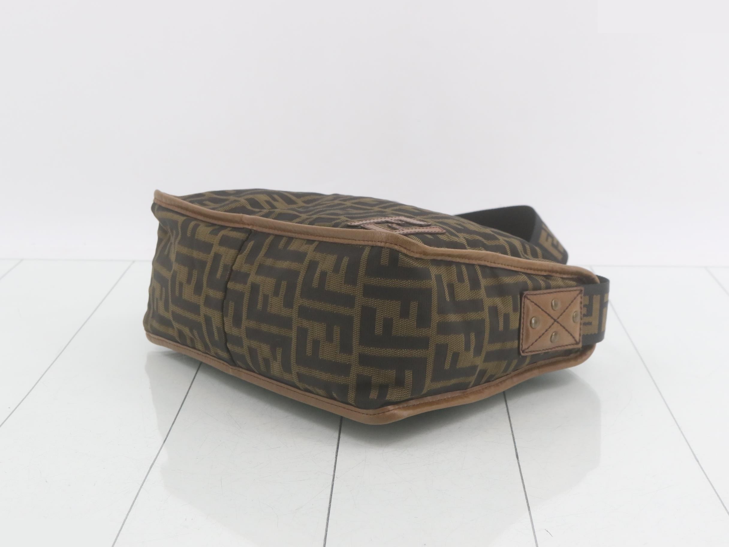 Shoulder Bag, Nylon Canvas, Brown, Zucca, Fendi — view 6