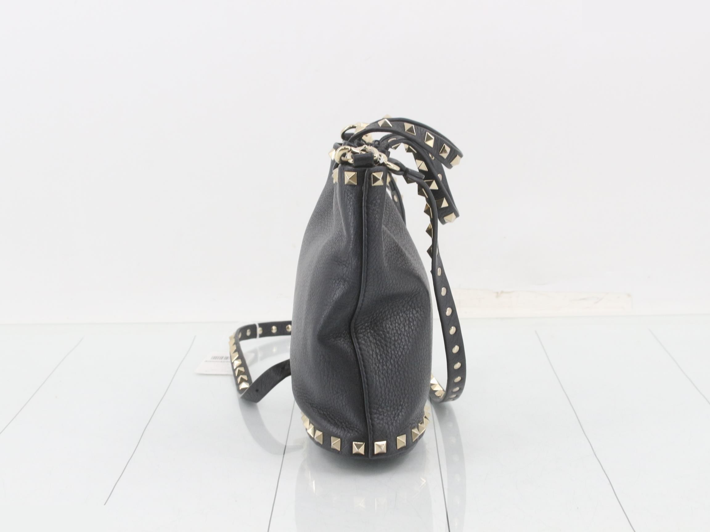 Leather Rockstud 2-Way Shoulder/Handbag, Black — view 4