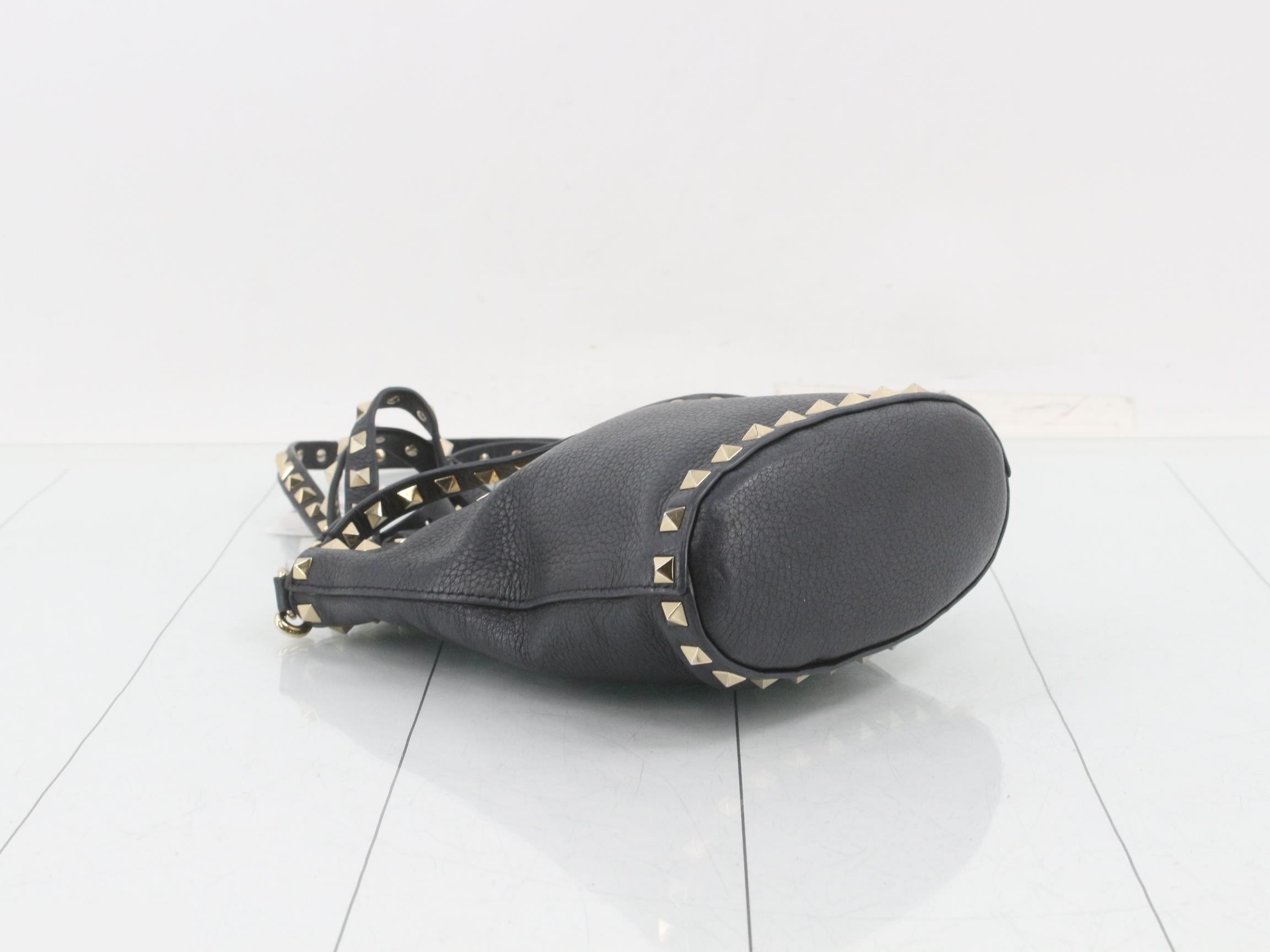 Leather Rockstud 2-Way Shoulder/Handbag, Black — view 5