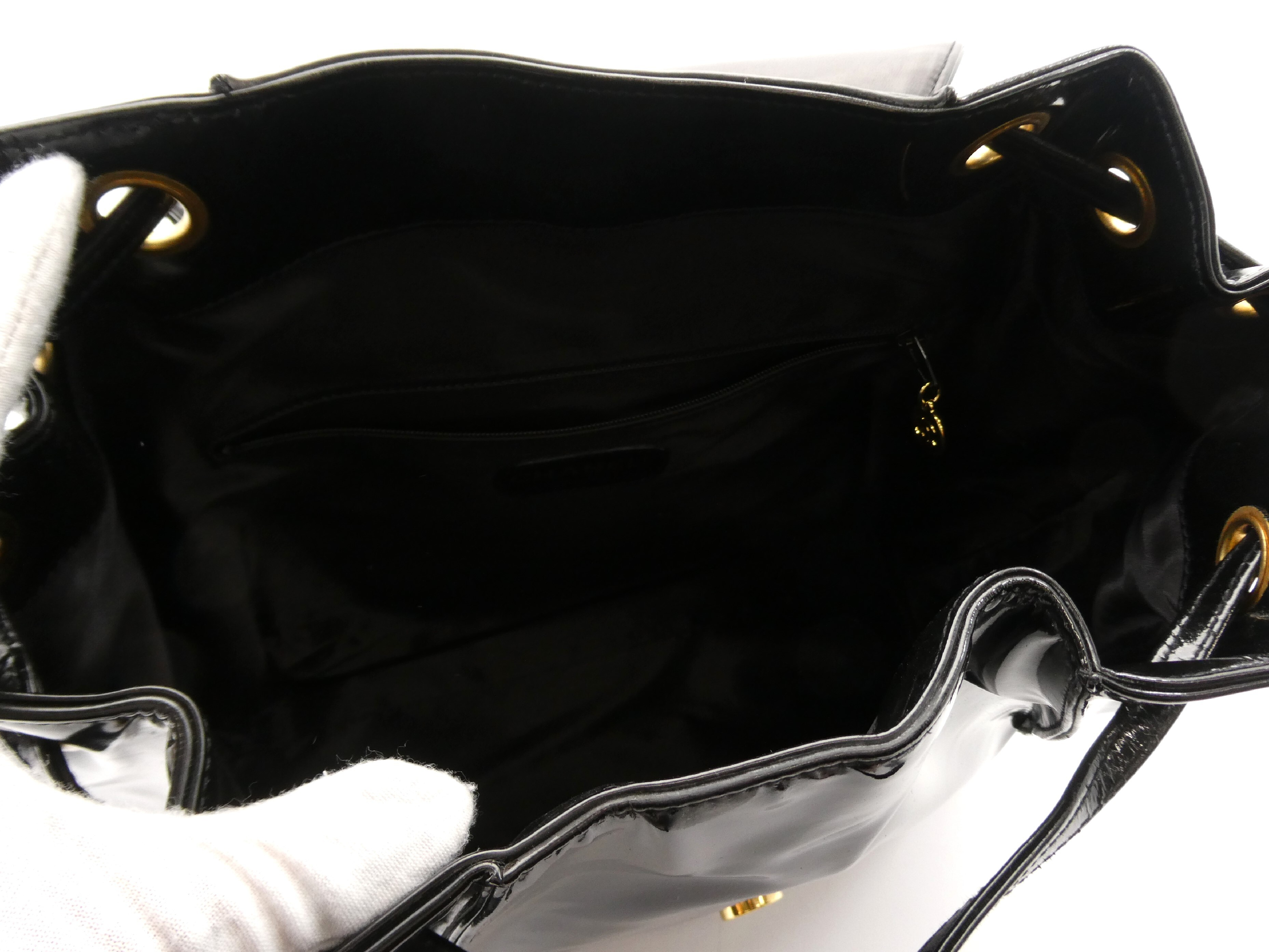 Large Coco Mark Enamel Chain Backpack — view 7