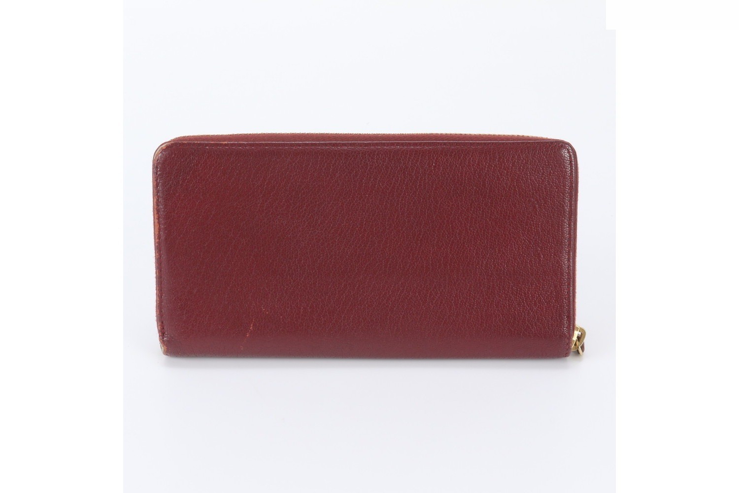 Classic leather long wallet, round zipper closure. — view 2
