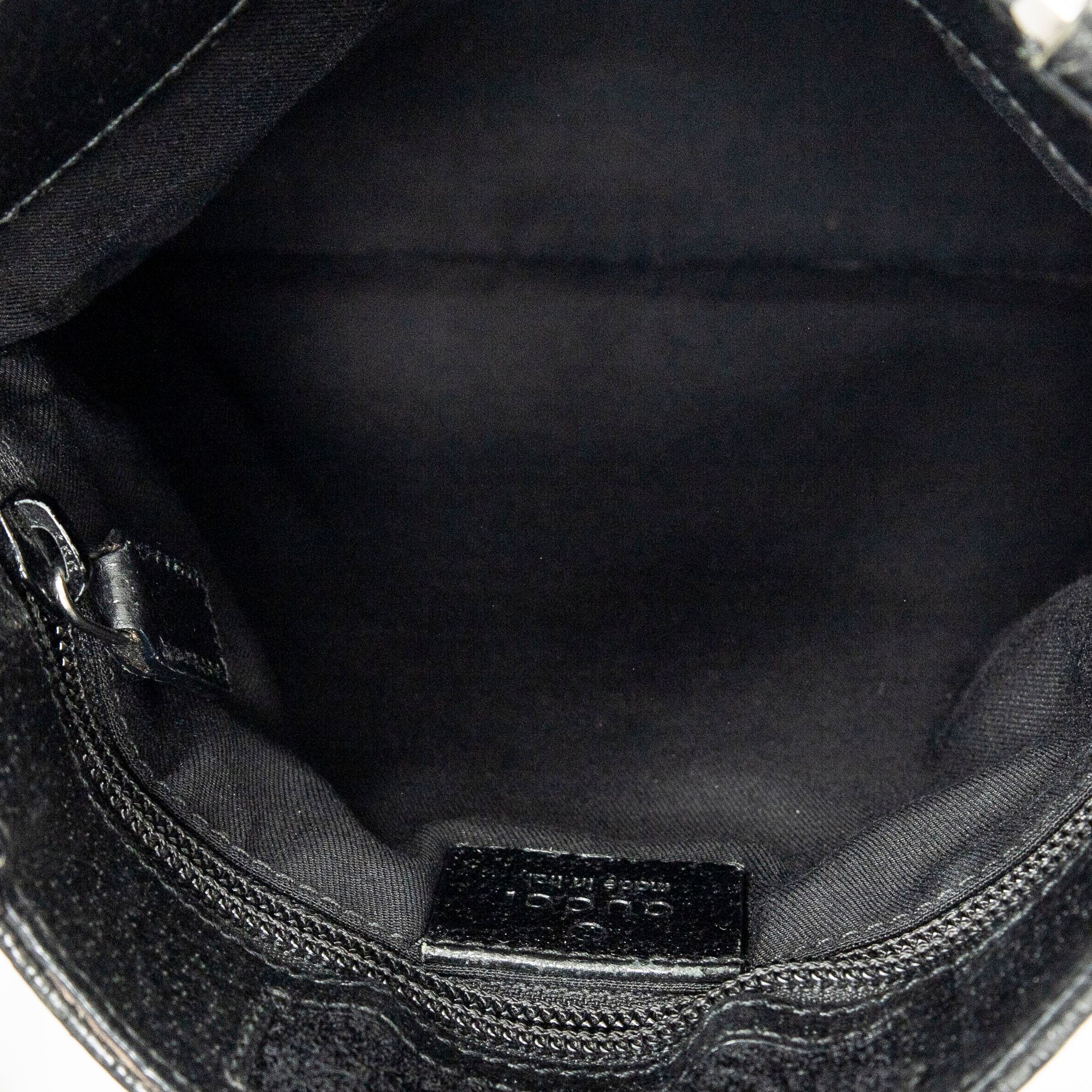 Small Flat Messenger Black Monogrammed Canvas Silver — view 9
