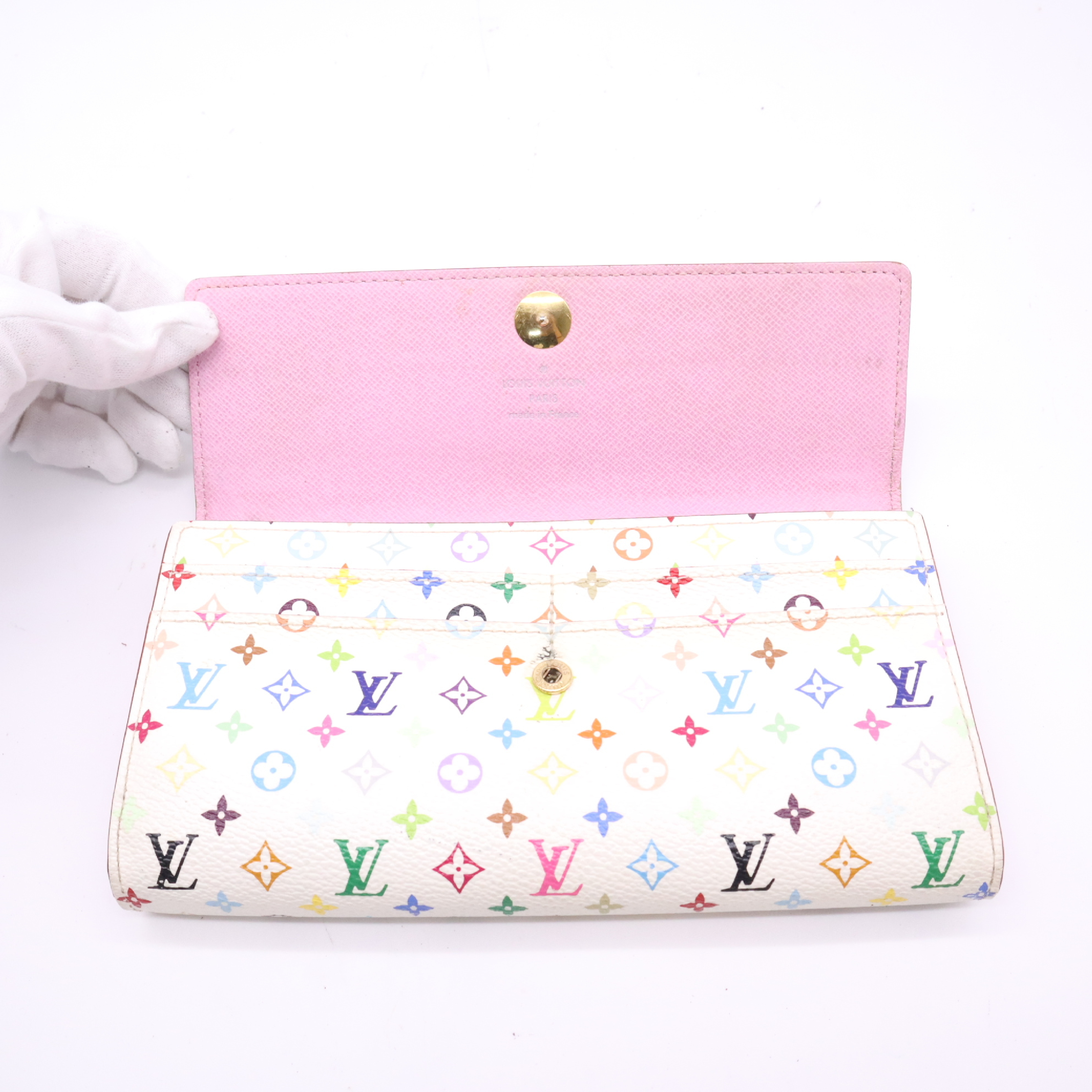 M93744 Monogram Multicolor Portefeuille Sarah Blanc Wallet — view 9