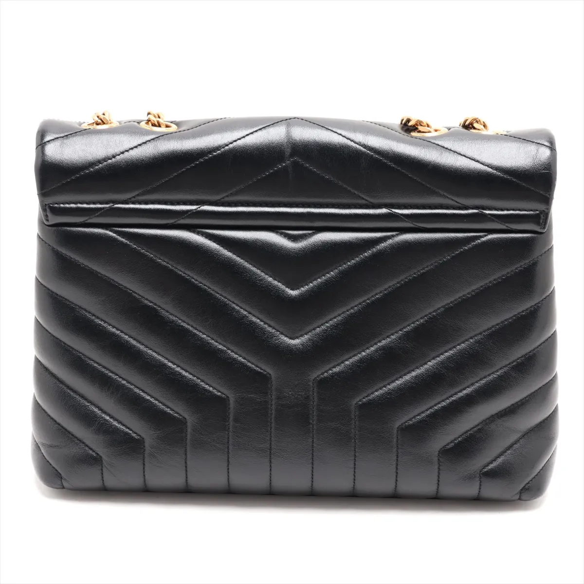 Loulou Medium 574946 Leather Chain Shoulder Bag, Black — view 2