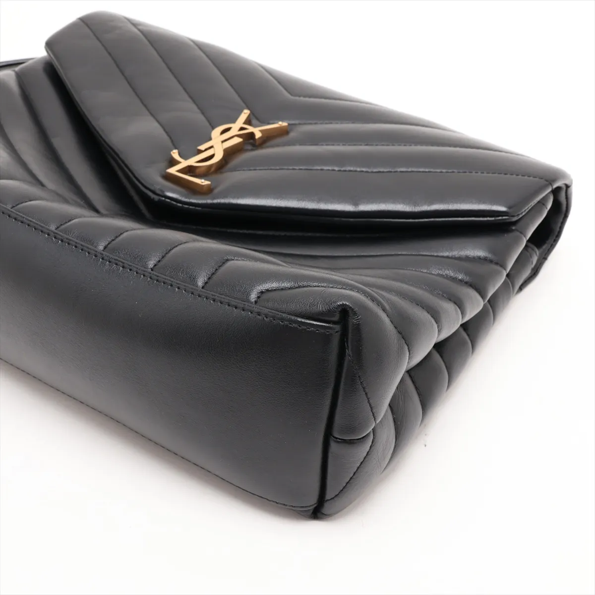 Loulou Medium 574946 Leather Chain Shoulder Bag, Black — view 3