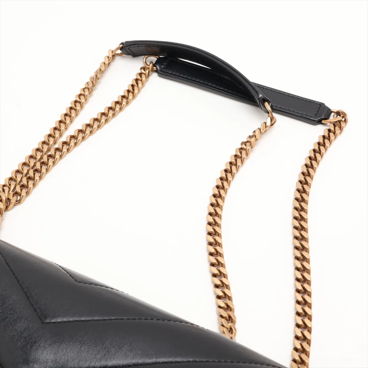Loulou Medium 574946 Leather Chain Shoulder Bag, Black — view 5