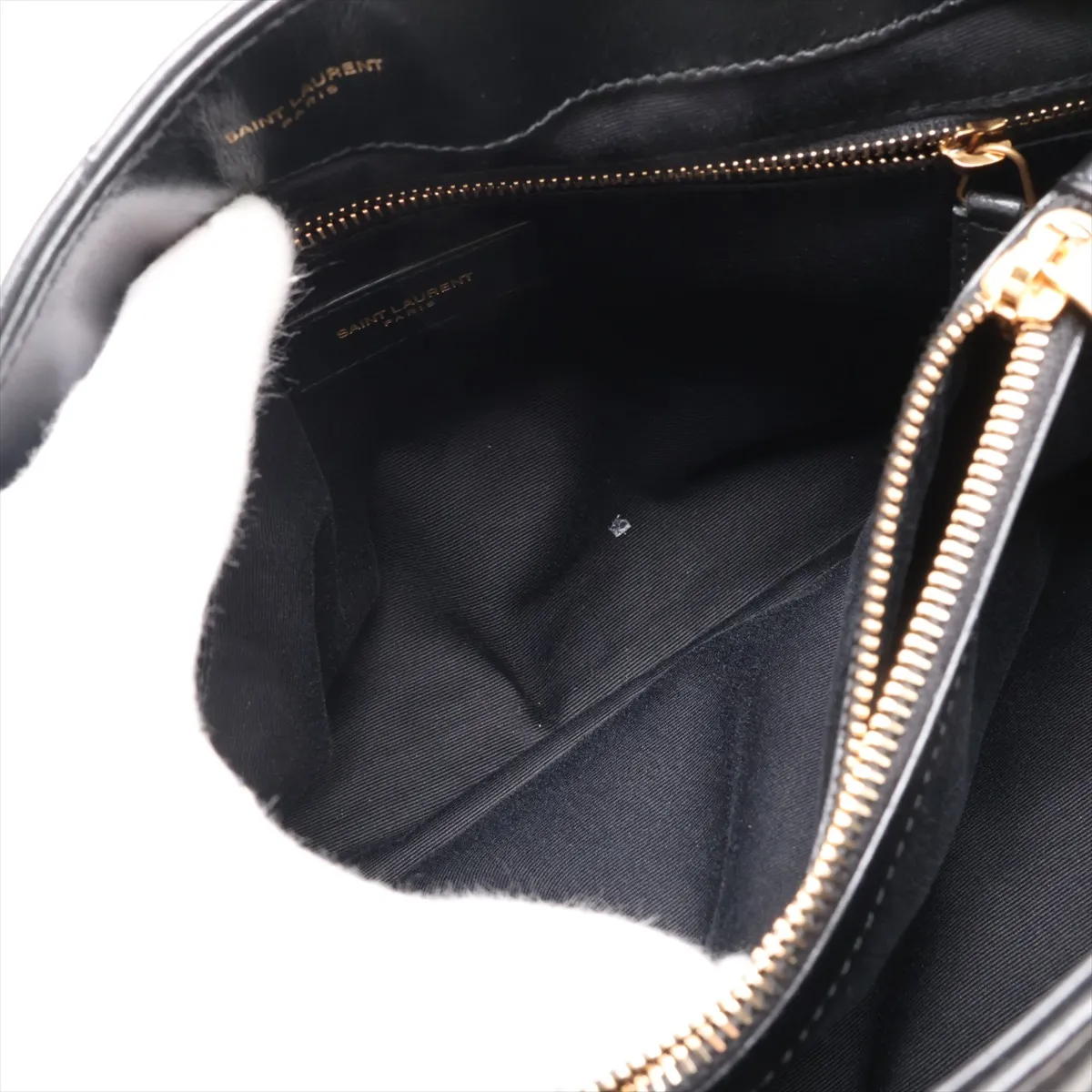 Loulou Medium 574946 Leather Chain Shoulder Bag, Black — view 8