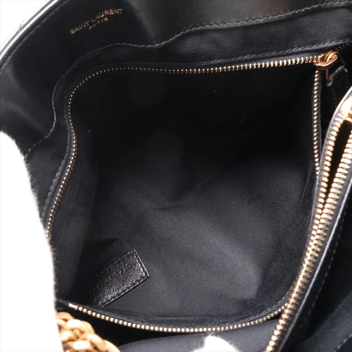 Loulou Medium 574946 Leather Chain Shoulder Bag, Black — view 9