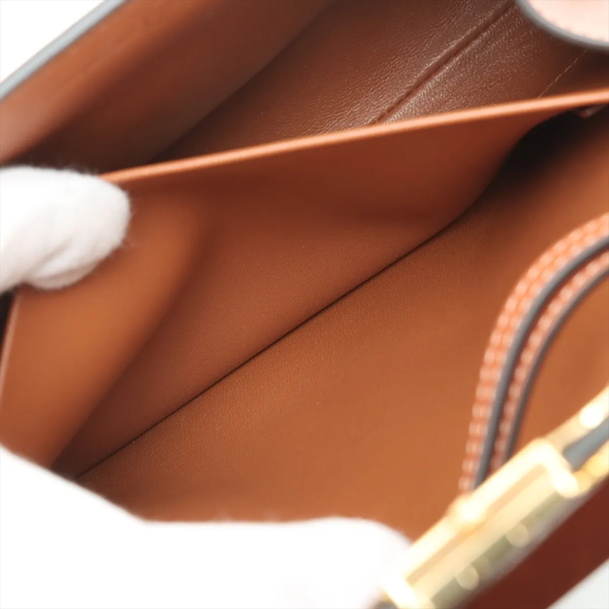Triomphe Leather Shoulder Bag Brown Family Sale — view 7