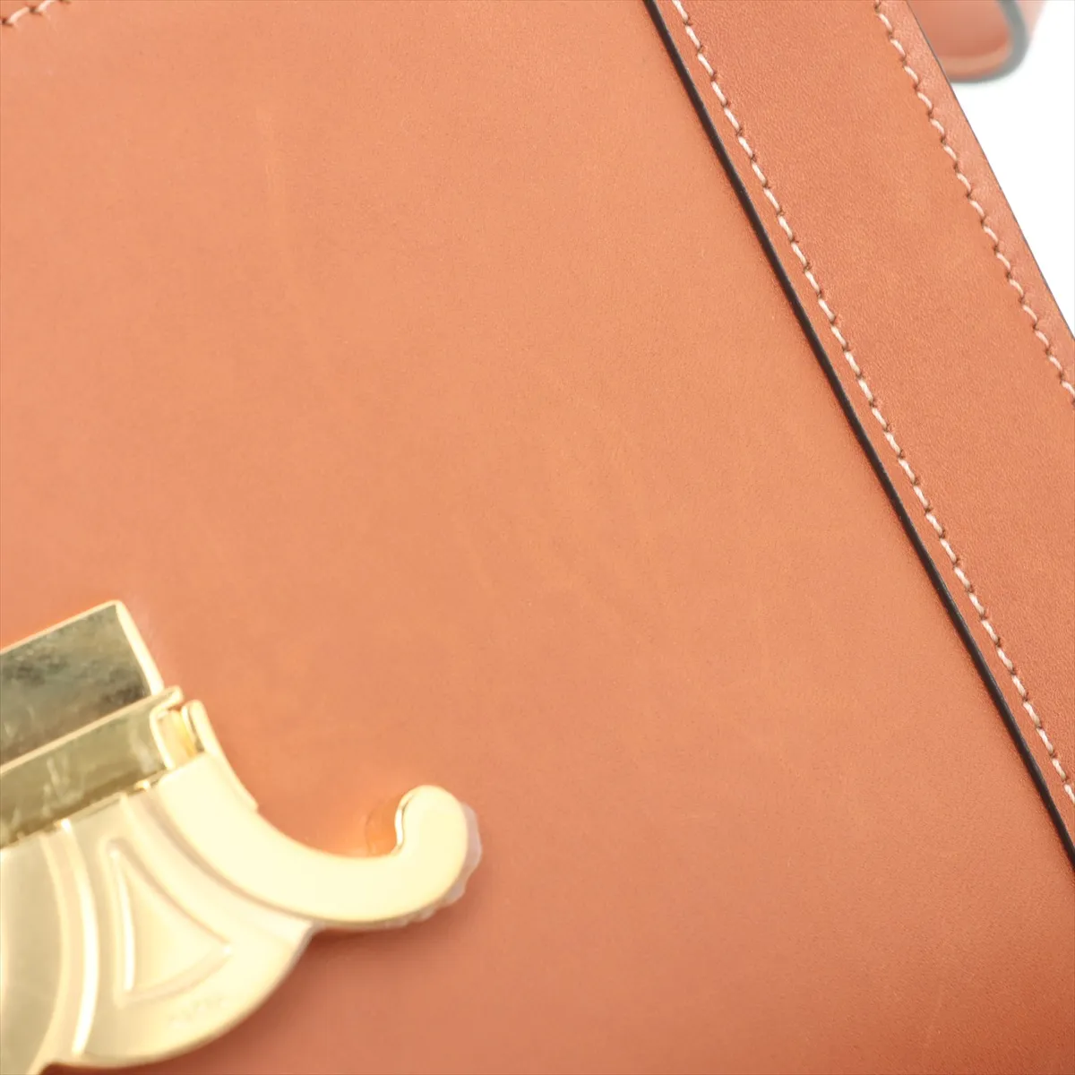Triomphe Leather Shoulder Bag Brown Family Sale — view 9