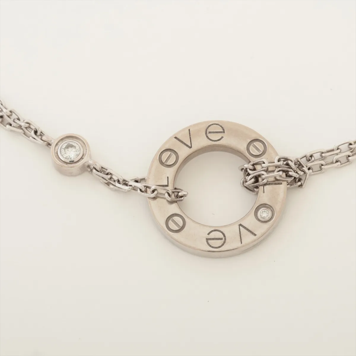 Love Circle 2P Diamond Bracelet 750 (WG) 4.4g EXC589 — view 2