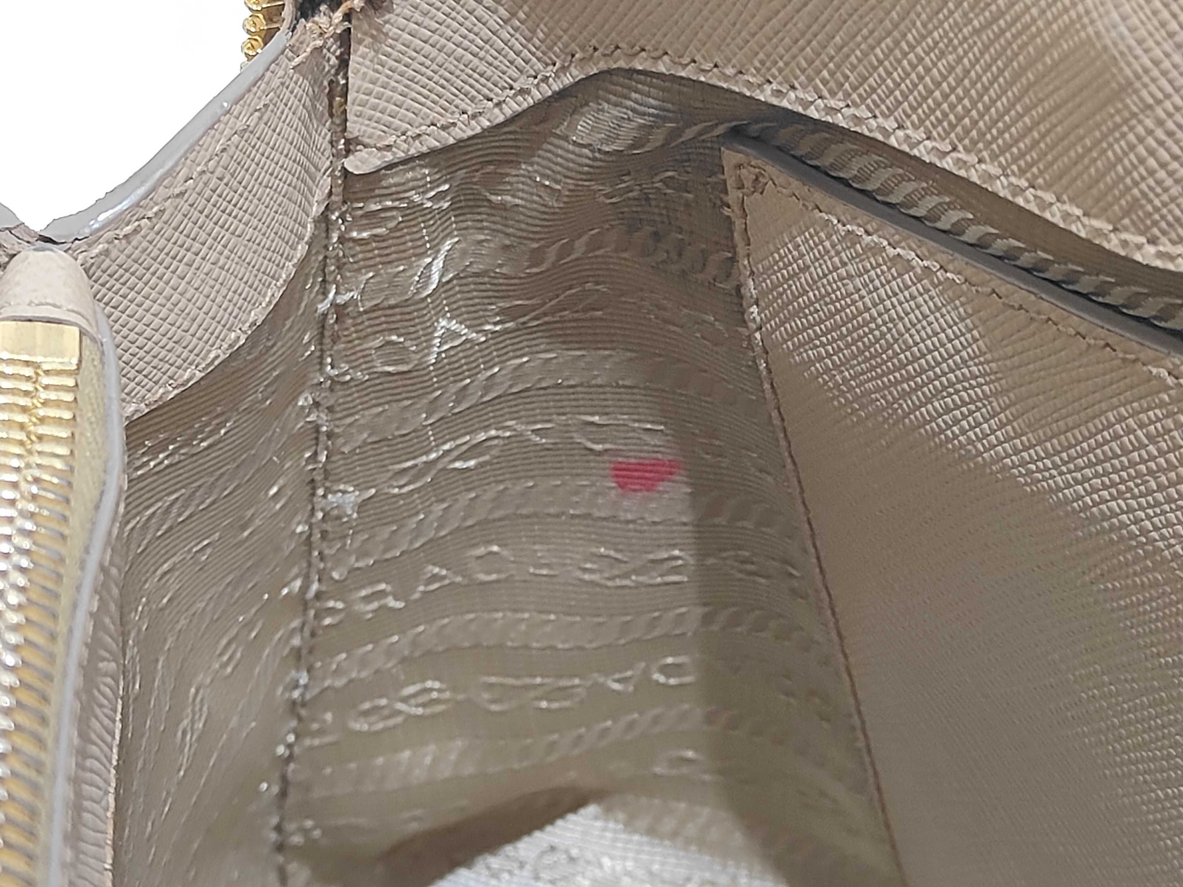 Leather Handbag, Beige, 2-Way, Saffiano Leather — view 12