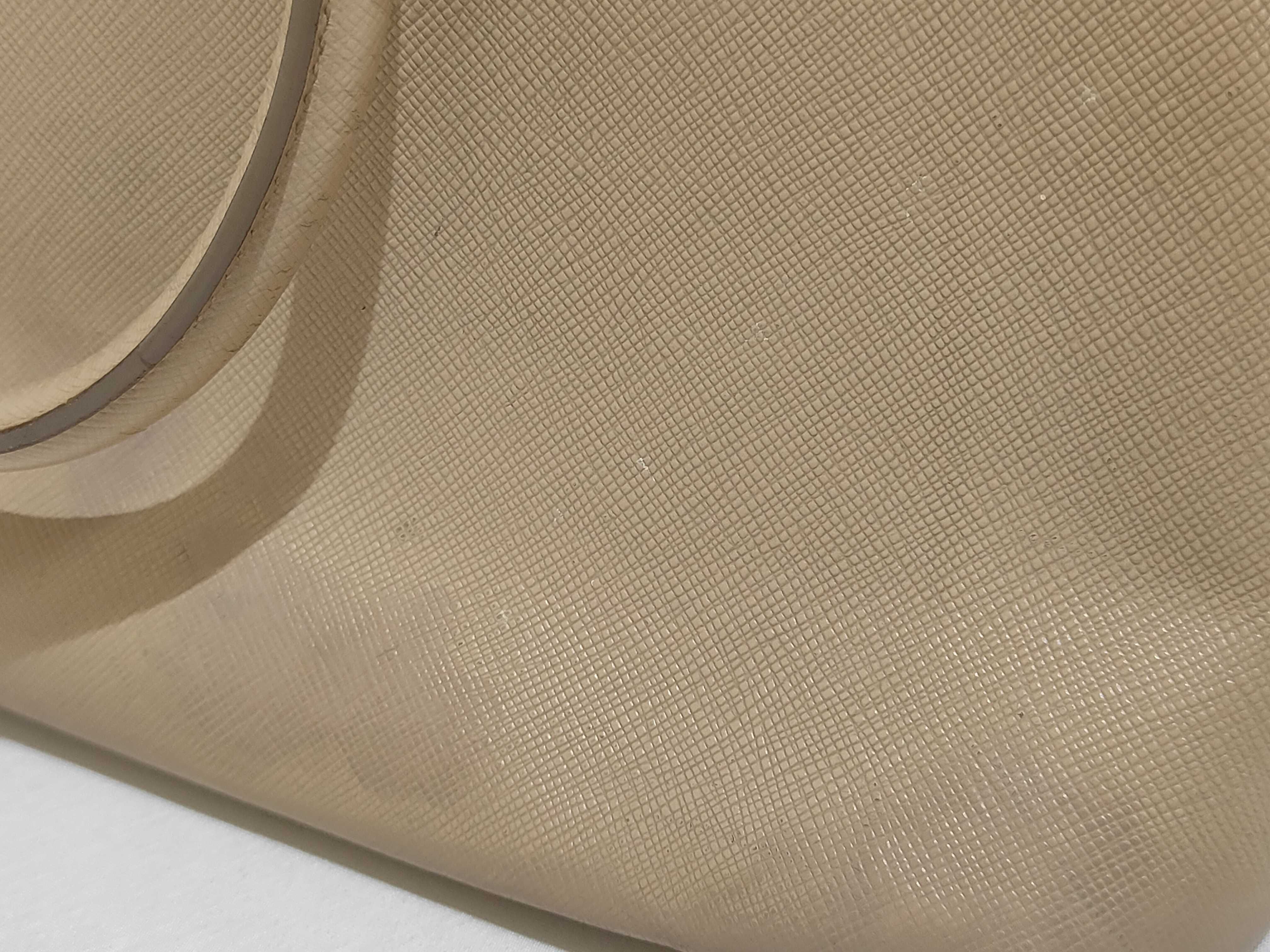 Leather Handbag, Beige, 2-Way, Saffiano Leather — view 15