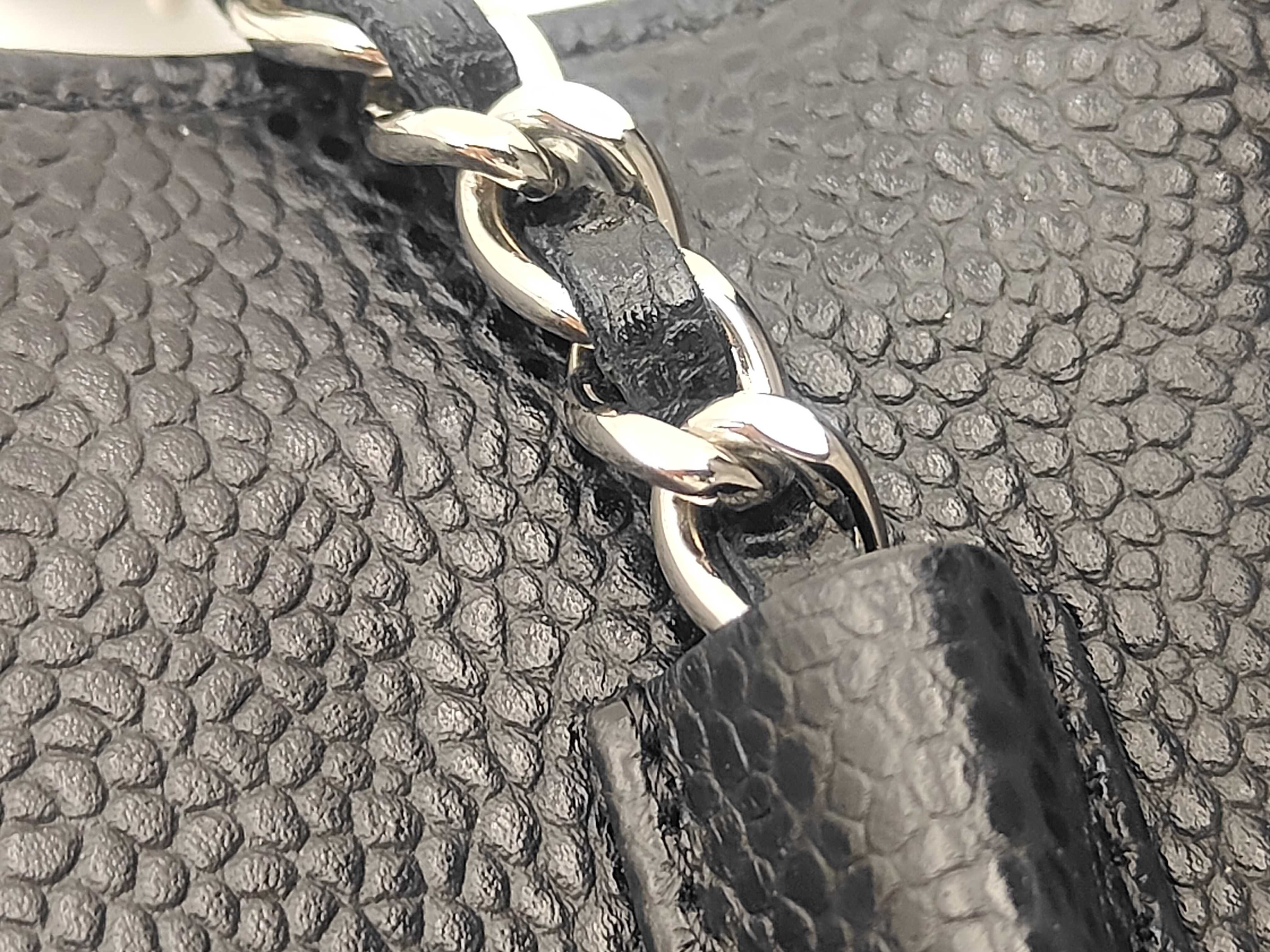 Caviar Skin Chain Shoulder Bag Chain Wallet Black (Serial Number 25) — view 5