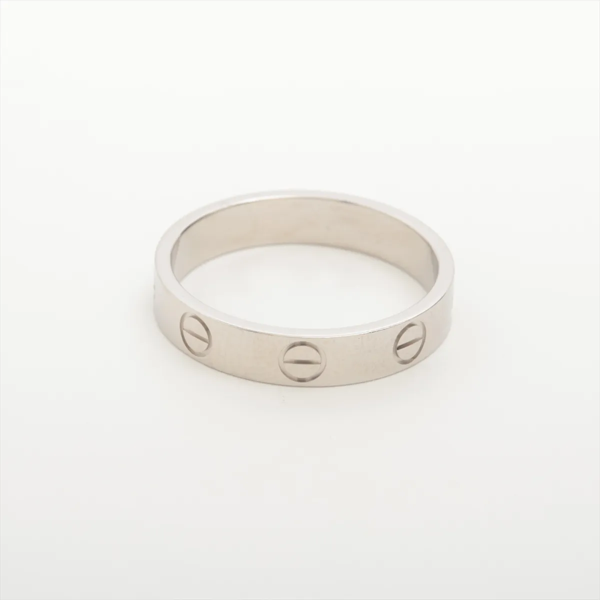 Mini Love Ring, Pt950, 4.2g, Size 52, NIV284, dents. — view 2
