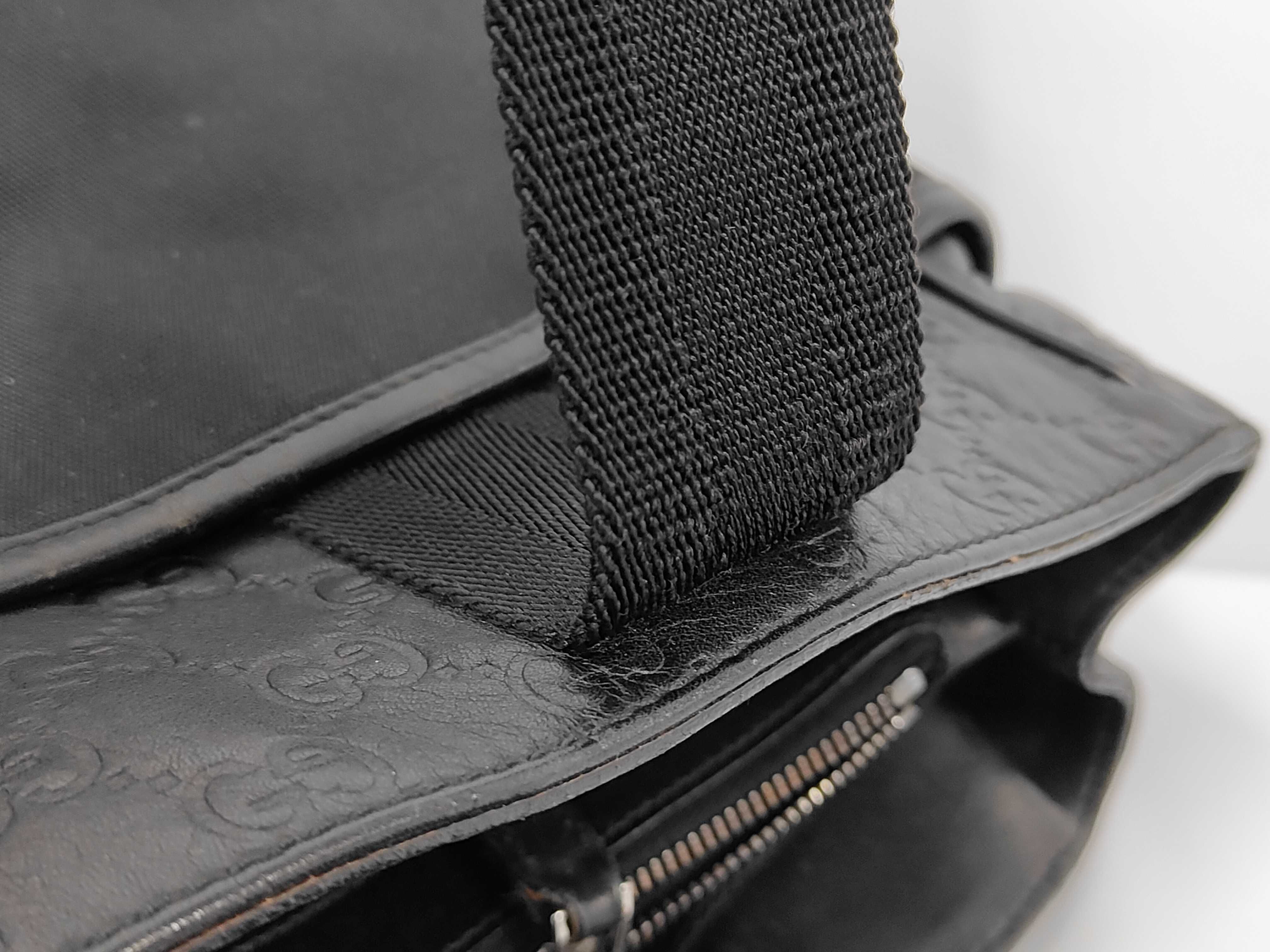 GG pattern Guccissima leather and canvas hand tote bag, black, 161770-492715 - Tote bag — view 5