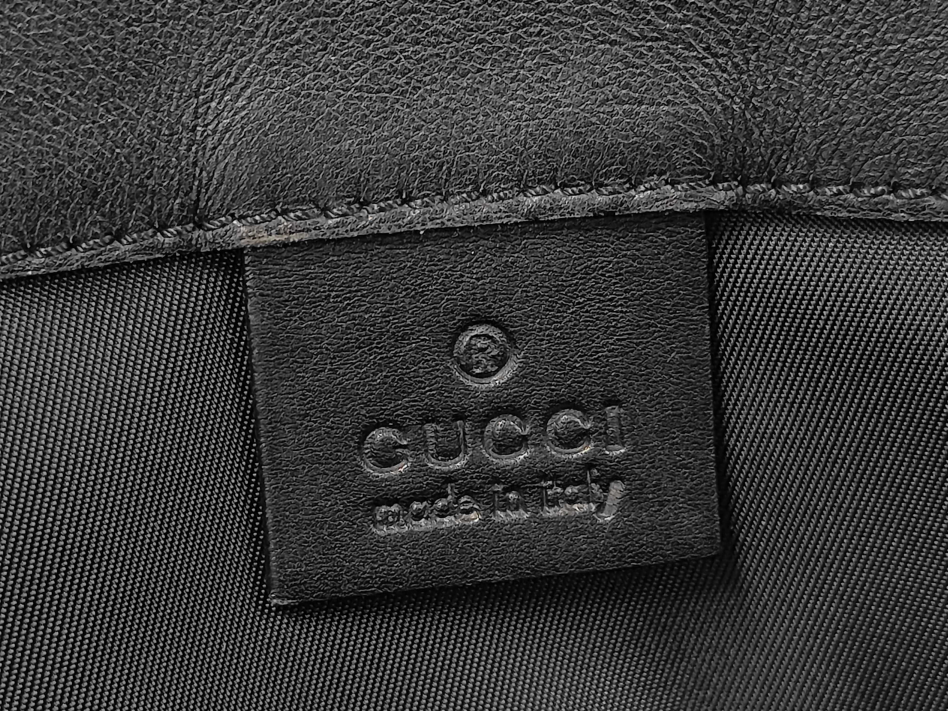 GG pattern Guccissima leather and canvas hand tote bag, black, 161770-492715 - Tote bag — view 9