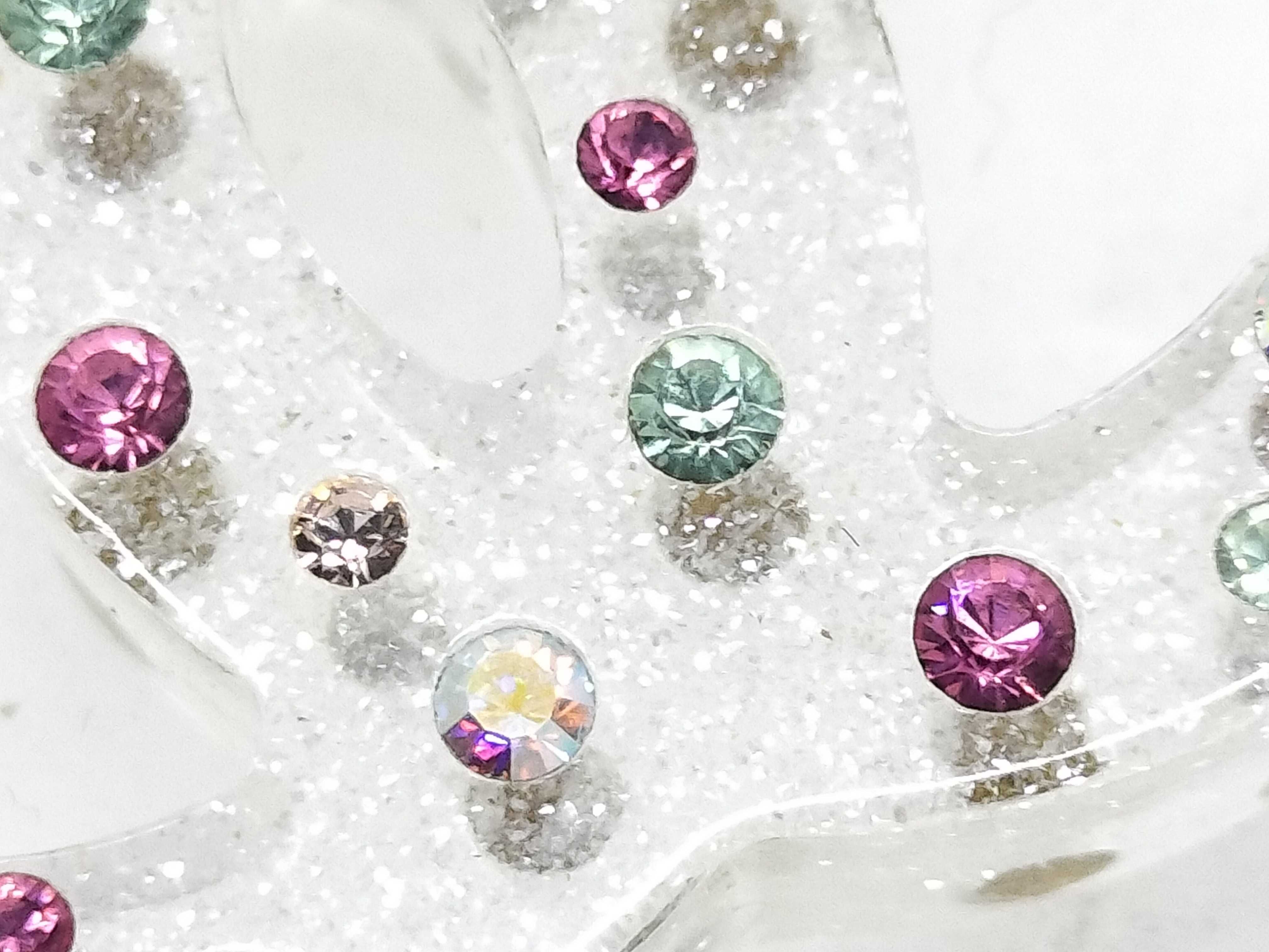 04A Coco Rhinestone Earrings, White, Large, 2 Earrings — view 2